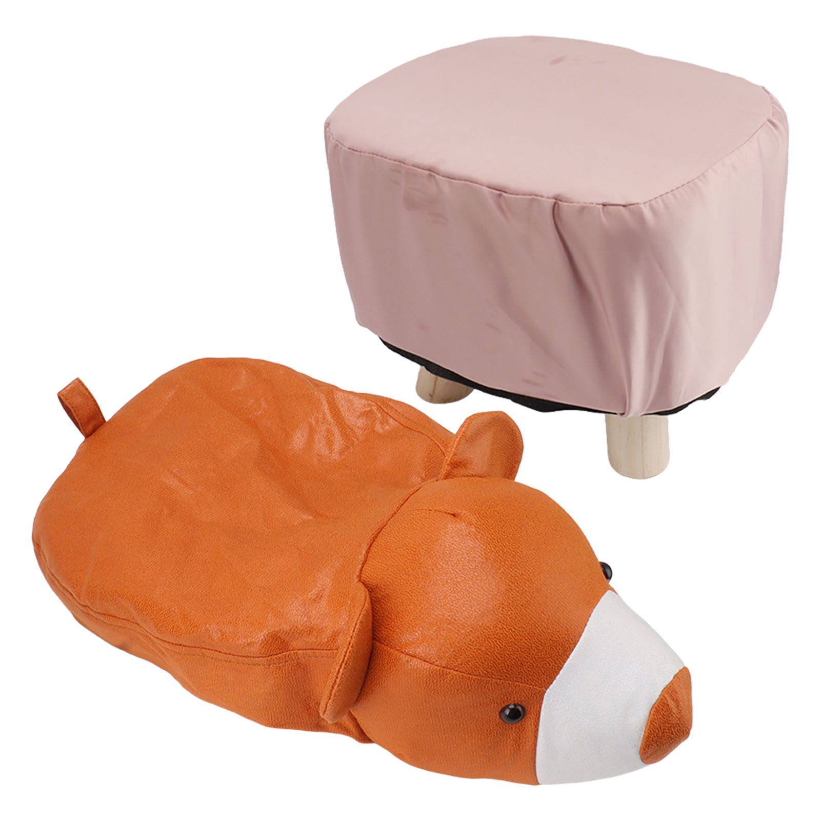 Cute Animal Footstool with Soft Padded Cushion and Prevent Slip Feet Small Footrest Stools for Kids Adults Little Bear - Image 3