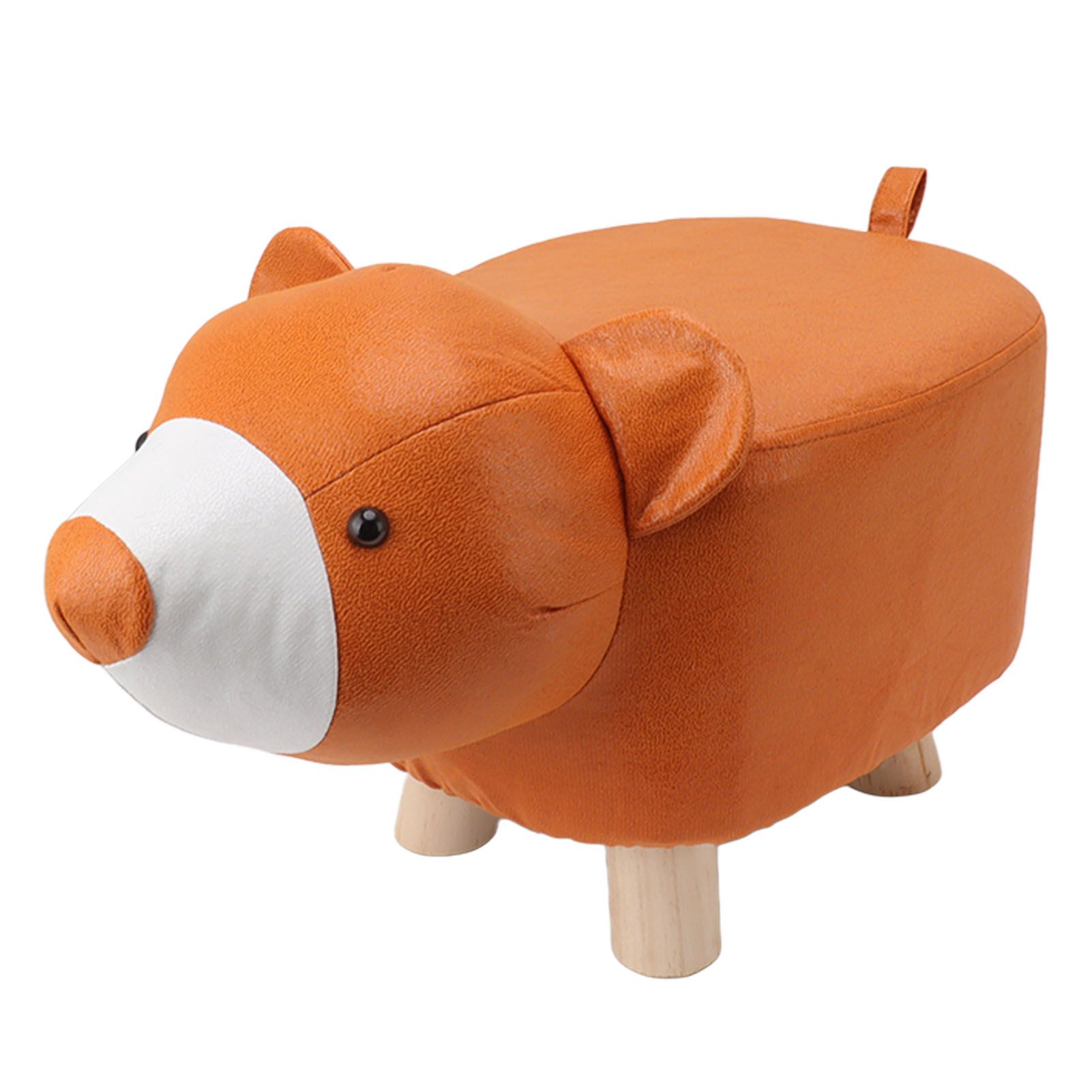 Cute Animal Footstool with Soft Padded Cushion and Prevent Slip Feet Small Footrest Stools for Kids Adults Little Bear - Image 5