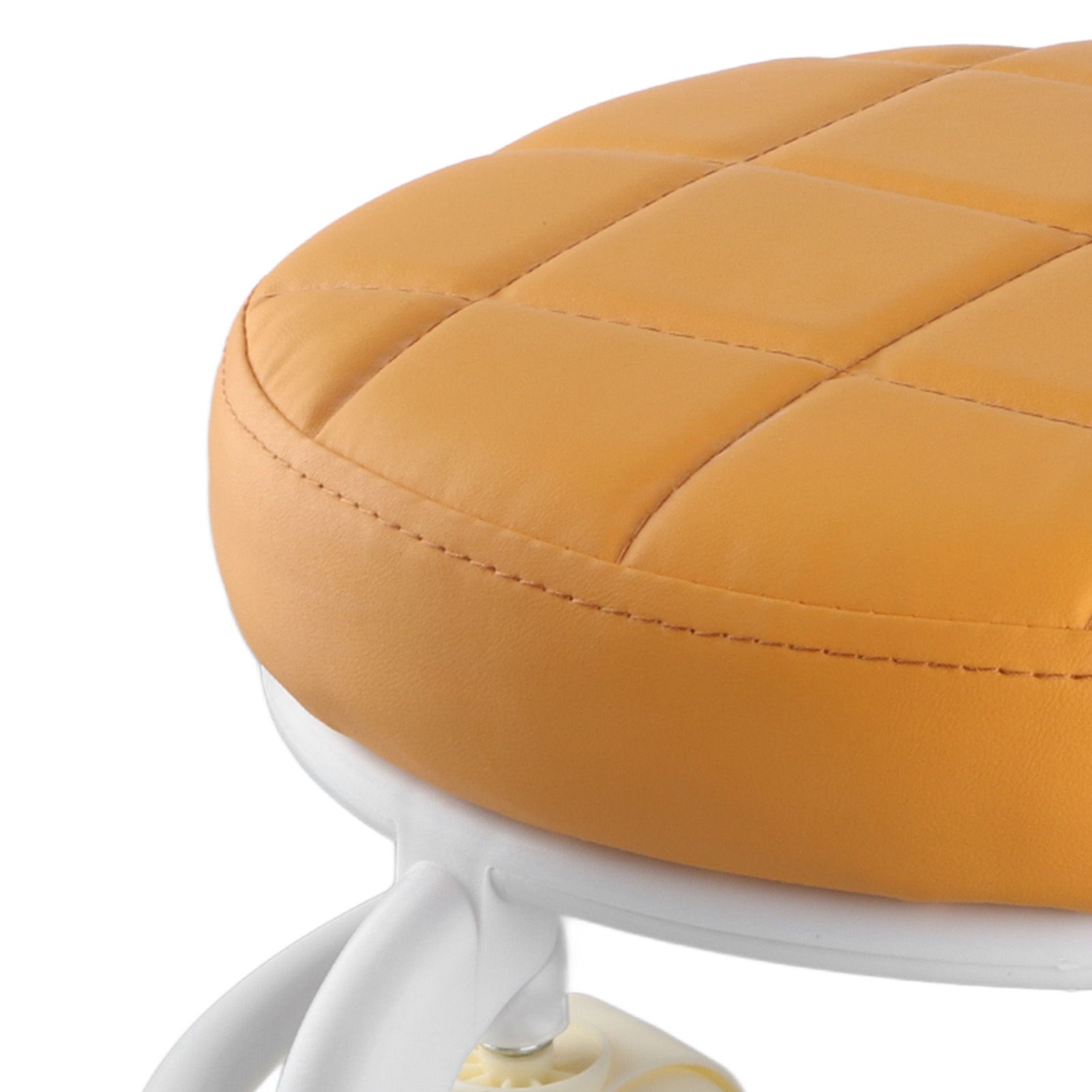 Rolling Ottoman High Density Memory Foam Waterproof Quiet Wheels Double Layers Footrest Stool for Family Office Orange - Image 8