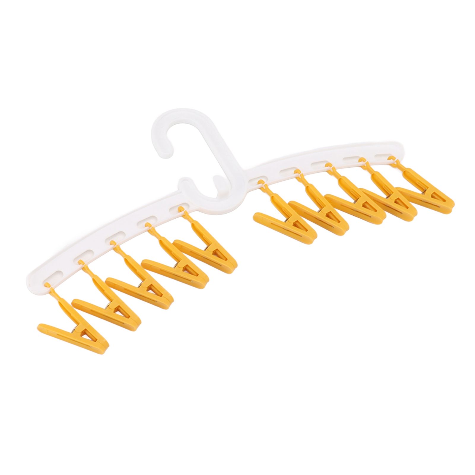 Plastic Sock Clips Drying Rack Straight Rod for Clothes Travel Portable Supplies White and Yellow - Image 4