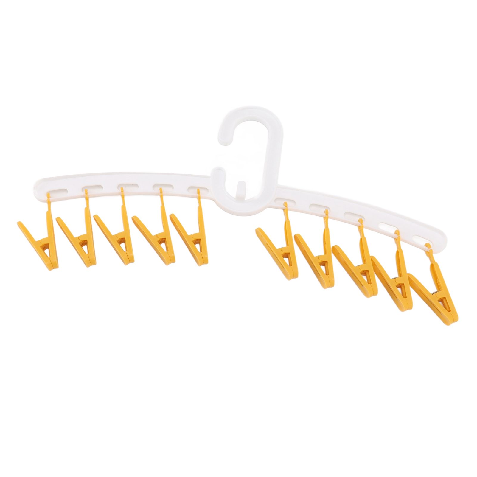 Plastic Sock Clips Drying Rack Straight Rod for Clothes Travel Portable Supplies White and Yellow - Image 5