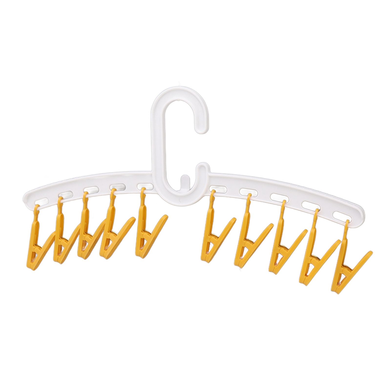 Plastic Sock Clips Drying Rack Straight Rod for Clothes Travel Portable Supplies White and Yellow - Image 6