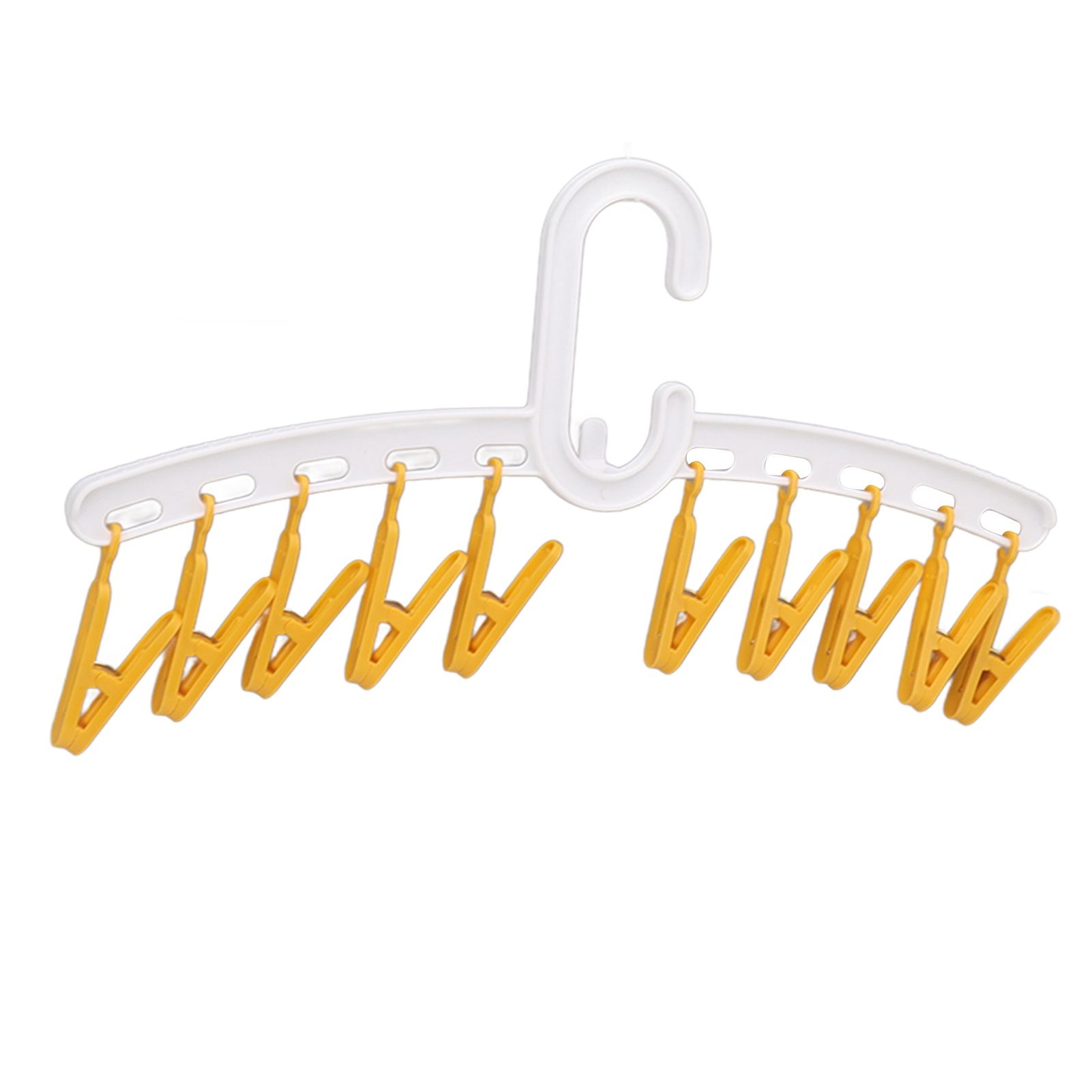 Plastic Sock Clips Drying Rack Straight Rod for Clothes Travel Portable Supplies White and Yellow - Image 7