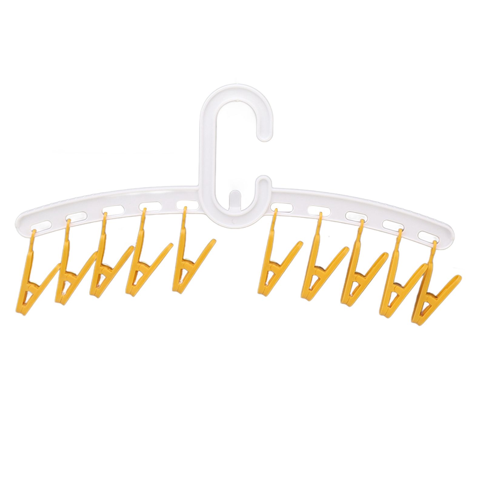 Plastic Sock Clips Drying Rack Straight Rod for Clothes Travel Portable Supplies White and Yellow - Image 8