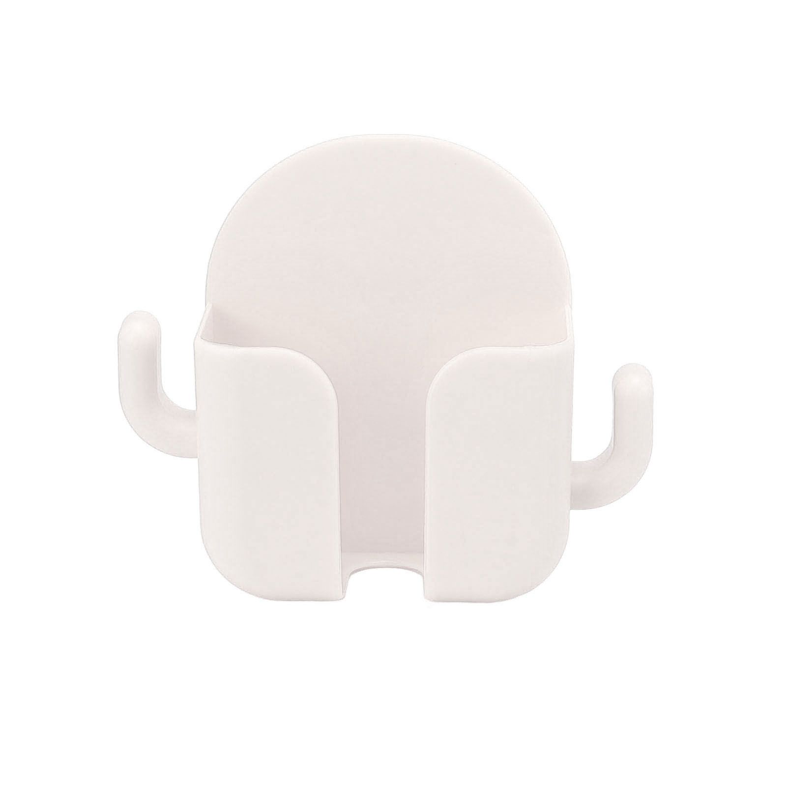 Self Adhesive Wall Mount Cell Phone Holder Wall Mount Phone Charging Holder for Home Office Bedroom White - Image 1