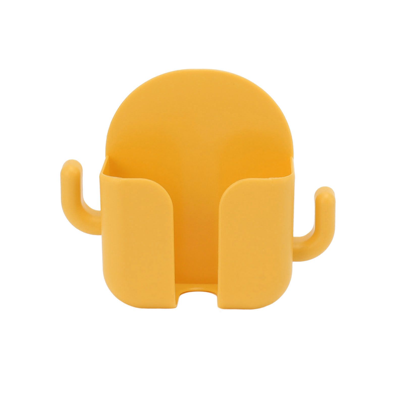 Self Adhesive Wall Mount Cell Phone Holder Wall Mount Phone Charging Holder for Home Office Bedroom Yellow - Image 1