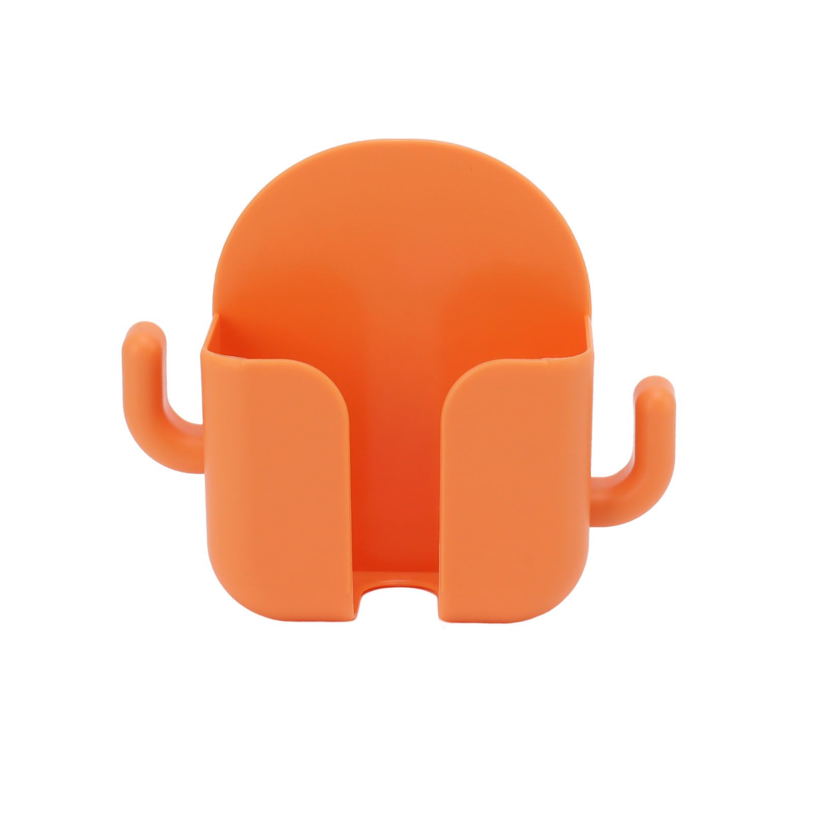 Self Adhesive Wall Mount Cell Phone Holder Wall Mount Phone Charging Holder for Home Office Bedroom Orange - Image 1