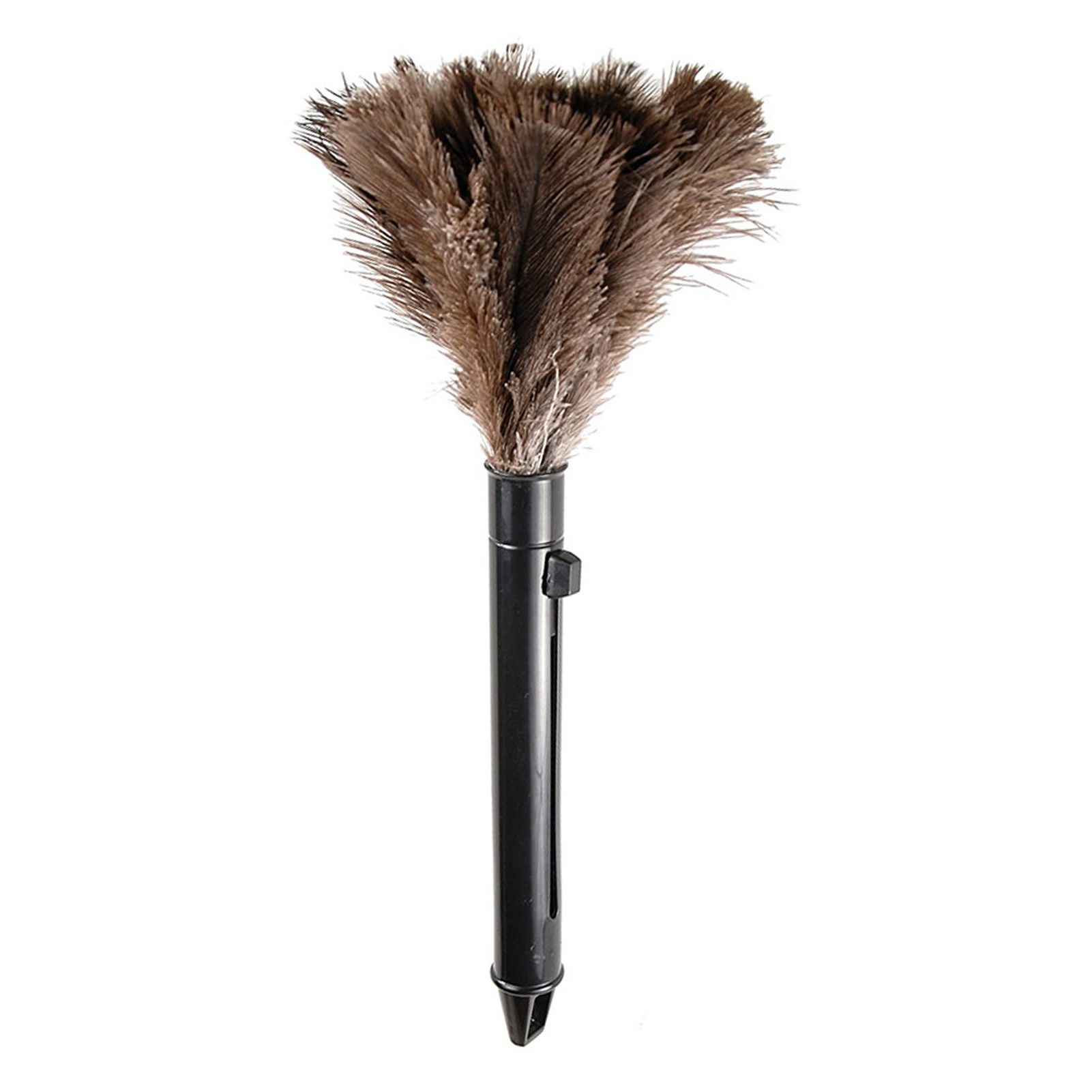 Feather Dusters Brown Washable Portable Compact Chicken Feathers ABS Mini Duster with Handle for Household - Image 1