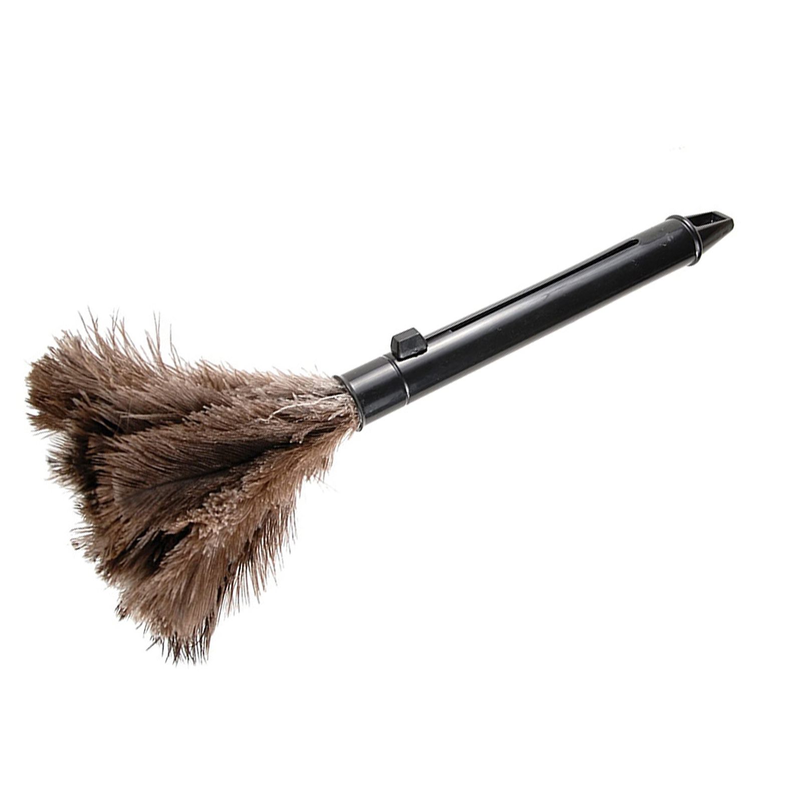 Feather Dusters Brown Washable Portable Compact Chicken Feathers ABS Mini Duster with Handle for Household - Image 3
