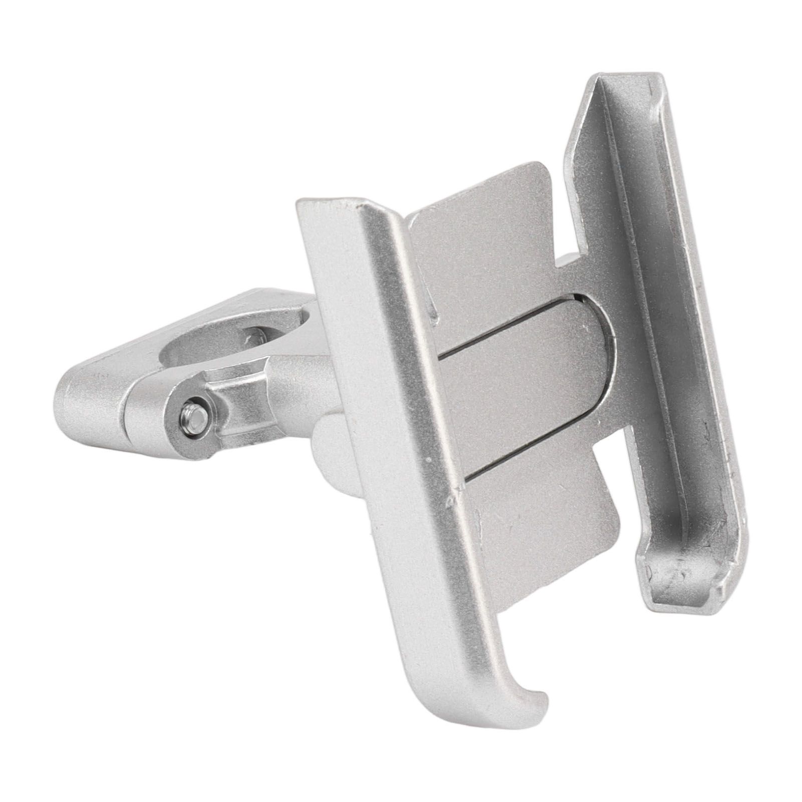 Bike Phone Mount Aluminum Alloy Silicone Pad Rotatable Impact Resistant Bike Cell Phone Holder for 4 to 7 Inch Device Silver - Image 3