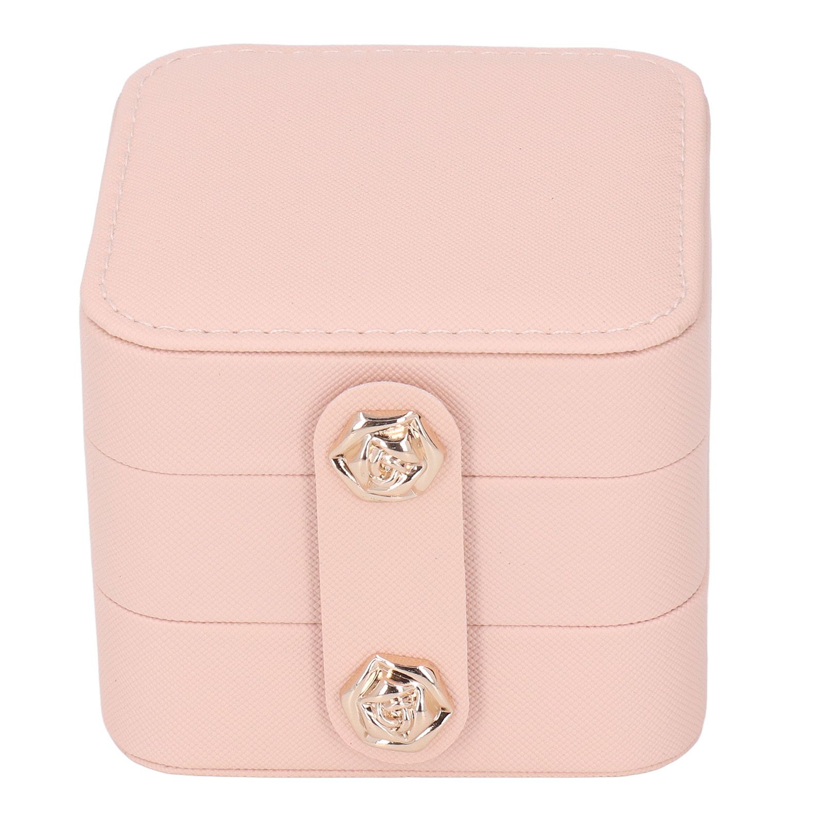 Jewelry Box Pink Portable Multi Layer PU Leather Jewelry Travel Case for Home Ring Earrings Necklace - Image 7