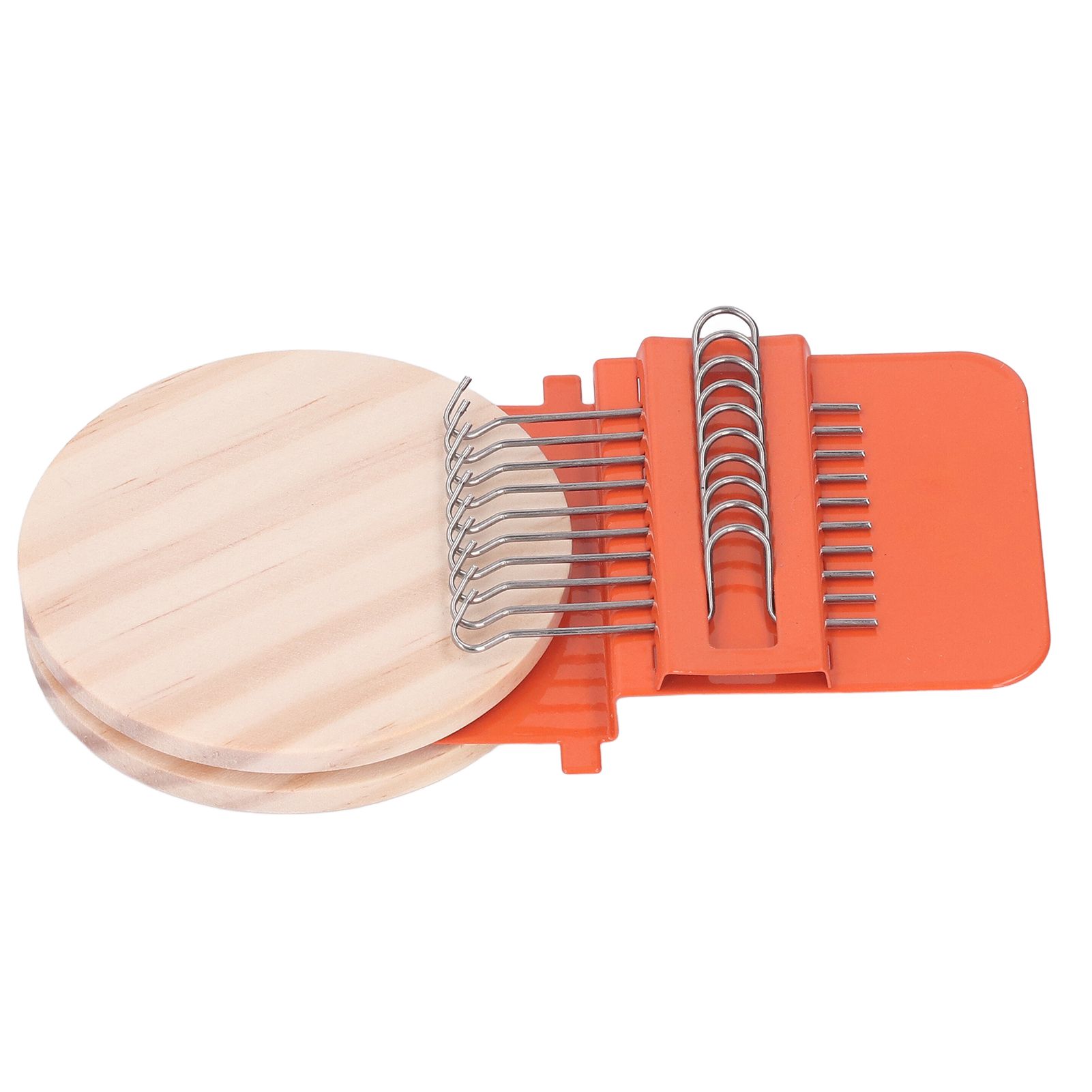 10 Hooks Mini Loom Machine Household Small Weaving Loom Machine with 6.5cm Wooden Board for Hand Craft DIY Weaving Orange - Image 2