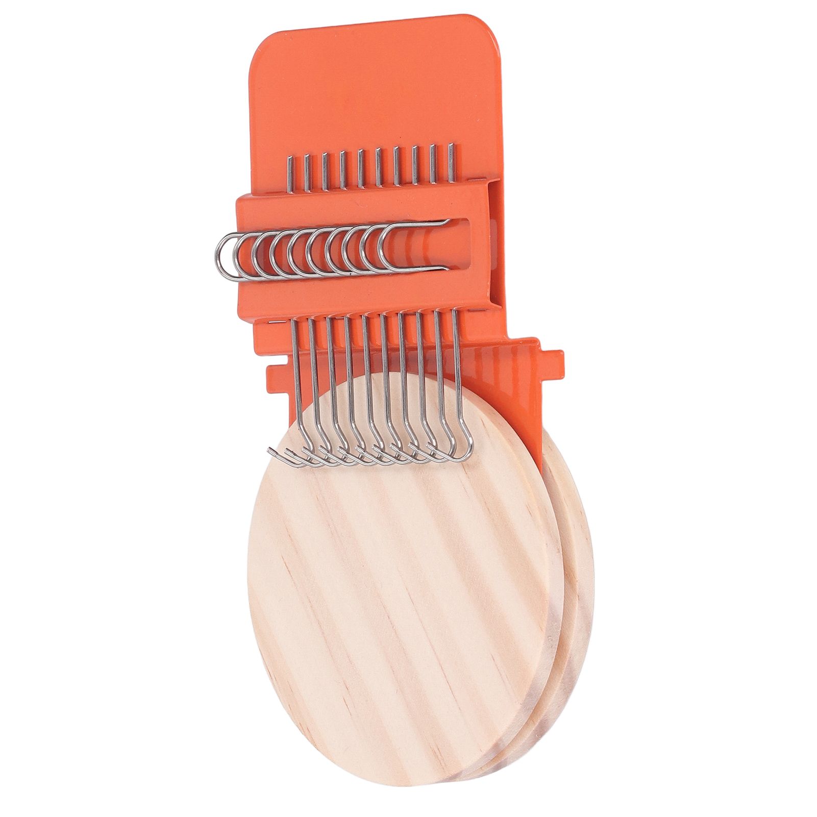 10 Hooks Mini Loom Machine Household Small Weaving Loom Machine with 6.5cm Wooden Board for Hand Craft DIY Weaving Orange - Image 4