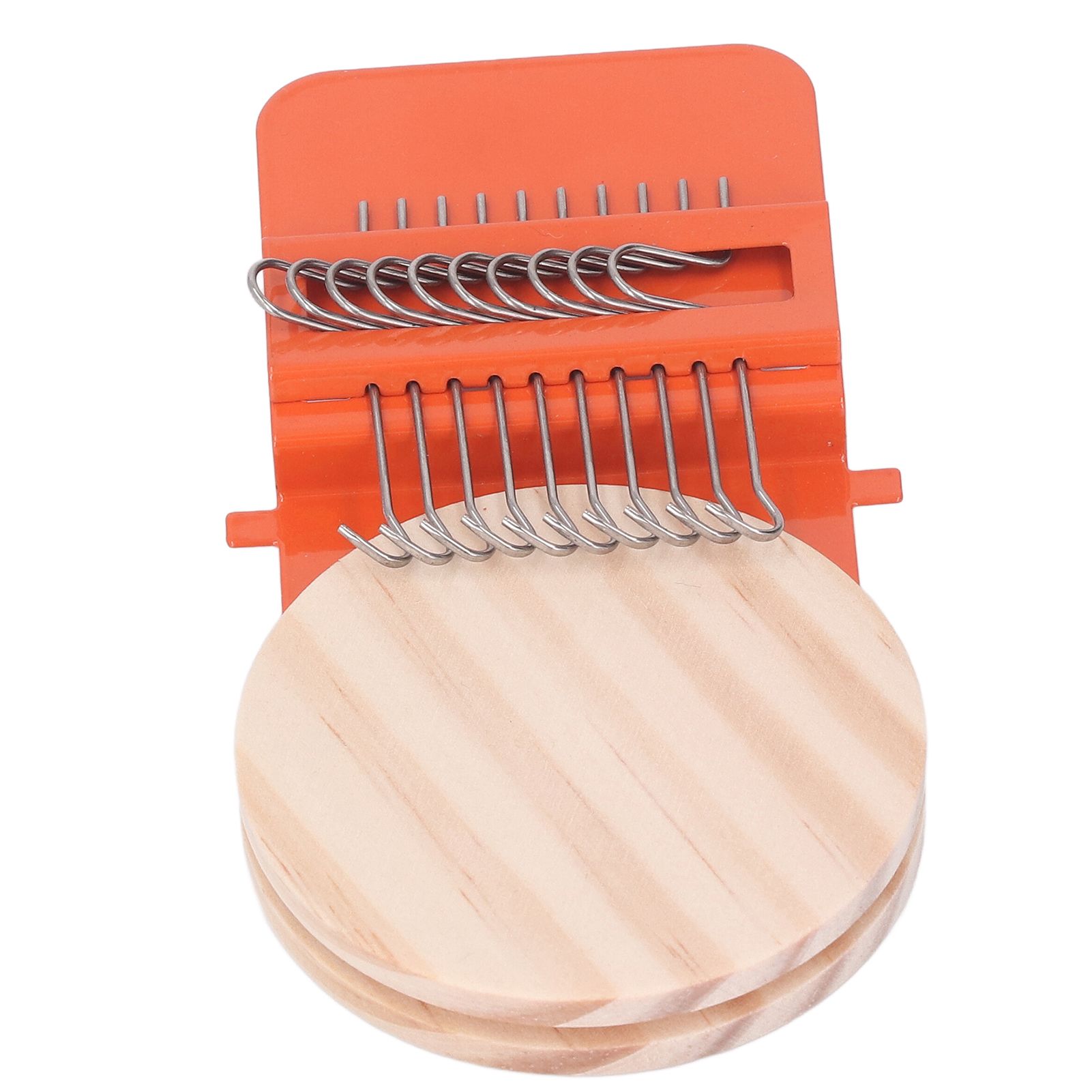 10 Hooks Mini Loom Machine Household Small Weaving Loom Machine with 6.5cm Wooden Board for Hand Craft DIY Weaving Orange - Image 5