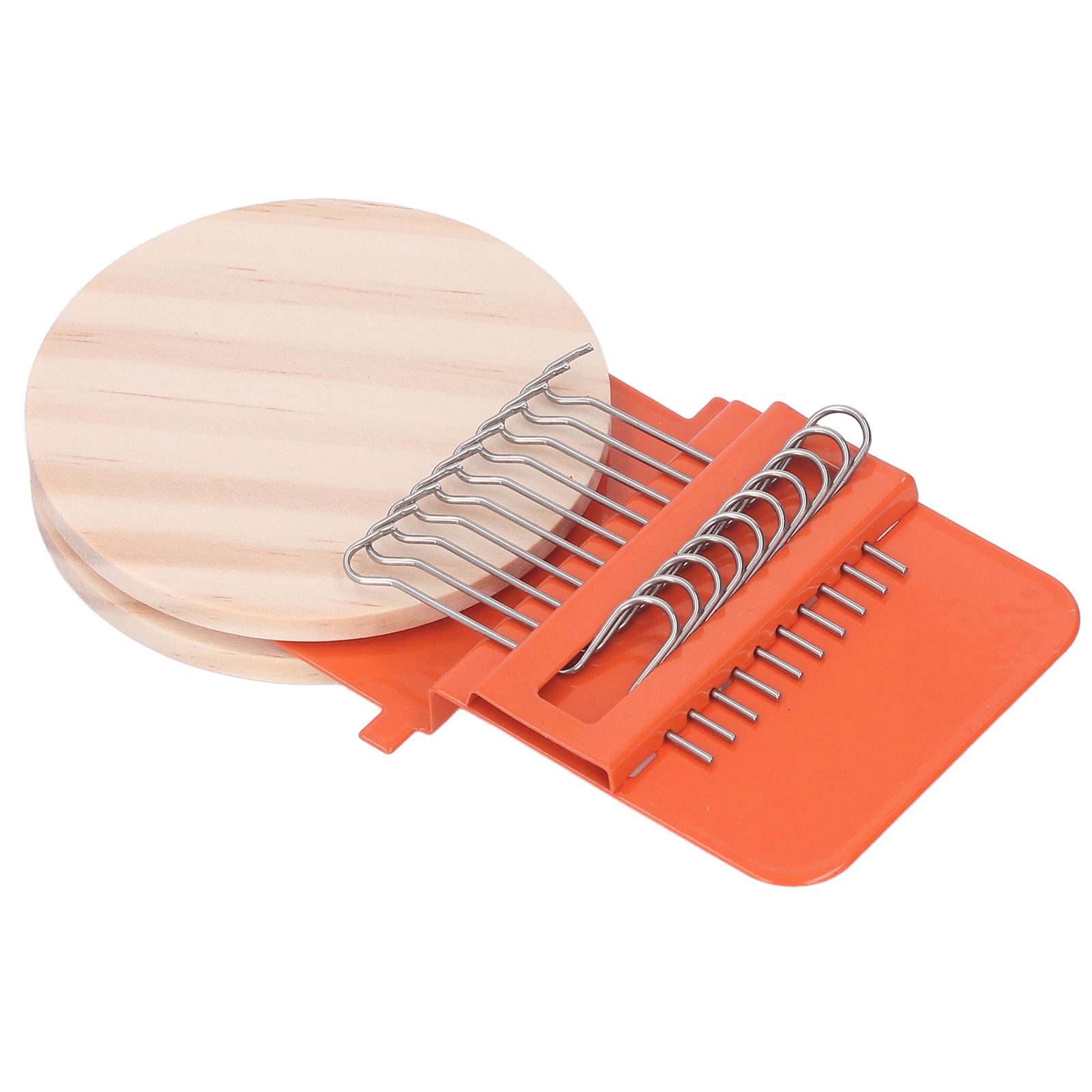 10 Hooks Mini Loom Machine Household Small Weaving Loom Machine with 6.5cm Wooden Board for Hand Craft DIY Weaving Orange - Image 7