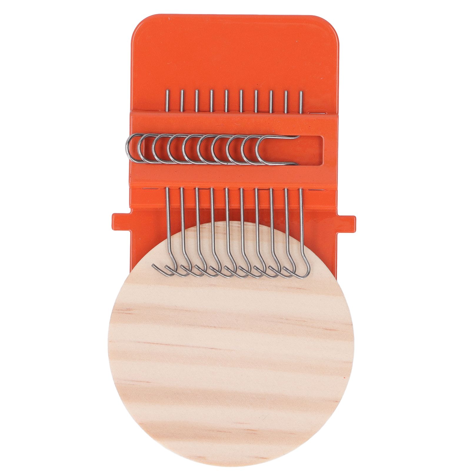 10 Hooks Mini Loom Machine Household Small Weaving Loom Machine with 6.5cm Wooden Board for Hand Craft DIY Weaving Orange - Image 8