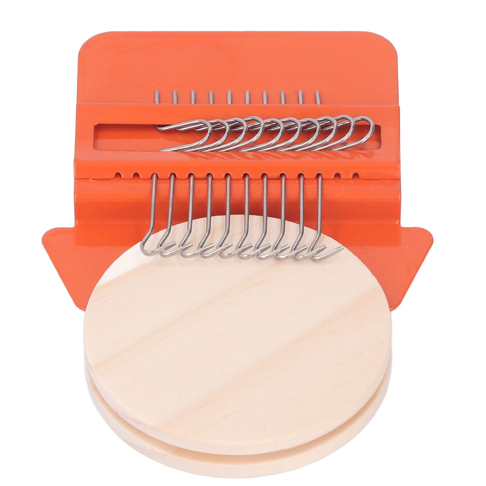 10 Hooks Mini Loom Machine Household Small Weaving Loom Machine with 6.5cm Wooden Board for Hand Craft DIY Weaving Orange Triangle - Image 2