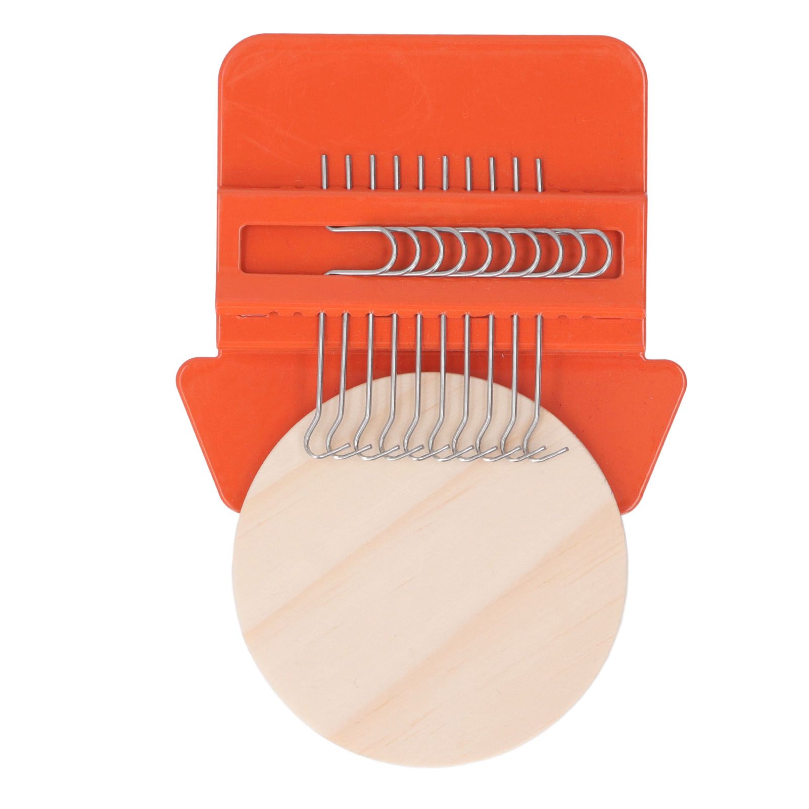 10 Hooks Mini Loom Machine Household Small Weaving Loom Machine with 6.5cm Wooden Board for Hand Craft DIY Weaving Orange Triangle - Image 5