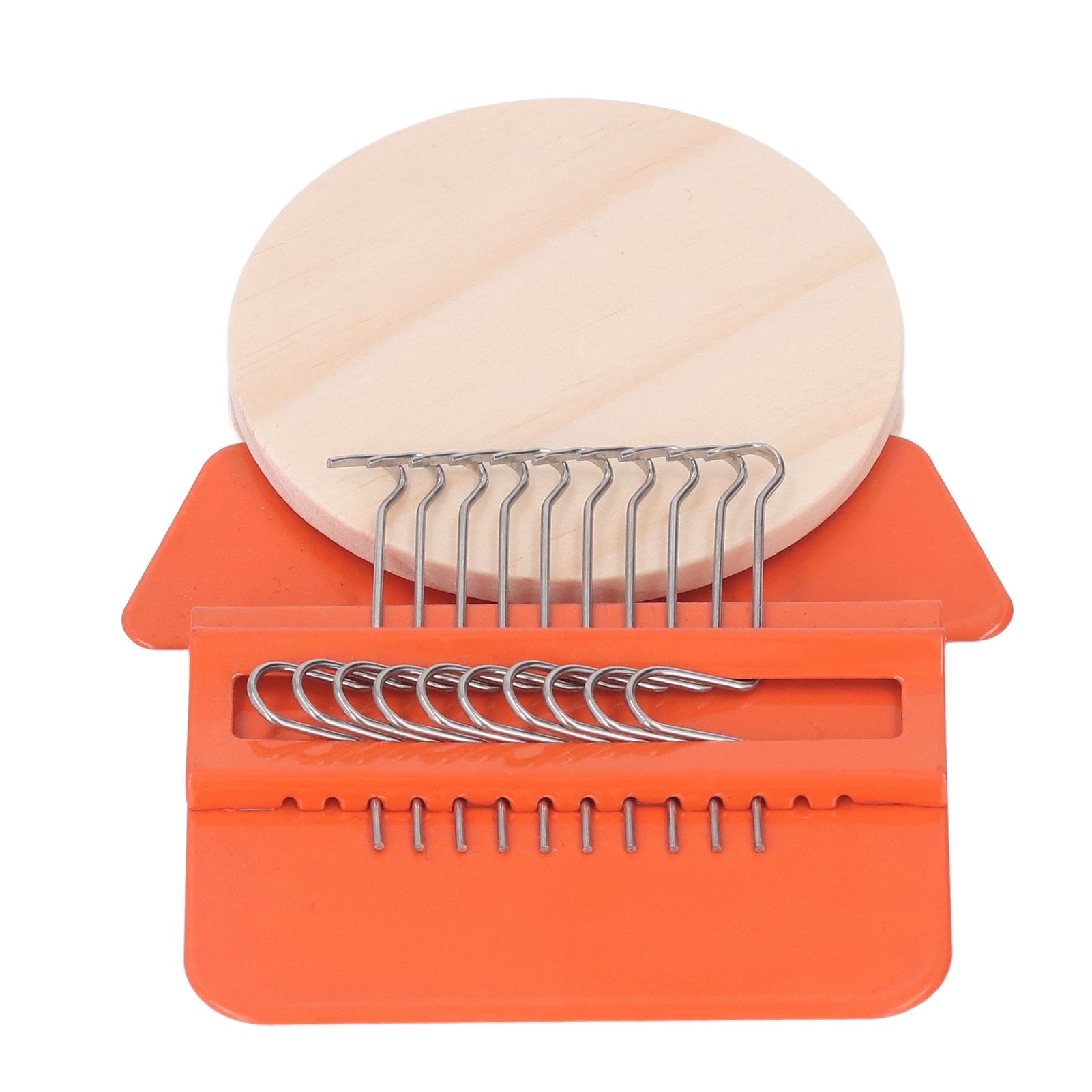 10 Hooks Mini Loom Machine Household Small Weaving Loom Machine with 6.5cm Wooden Board for Hand Craft DIY Weaving Orange Triangle - Image 8