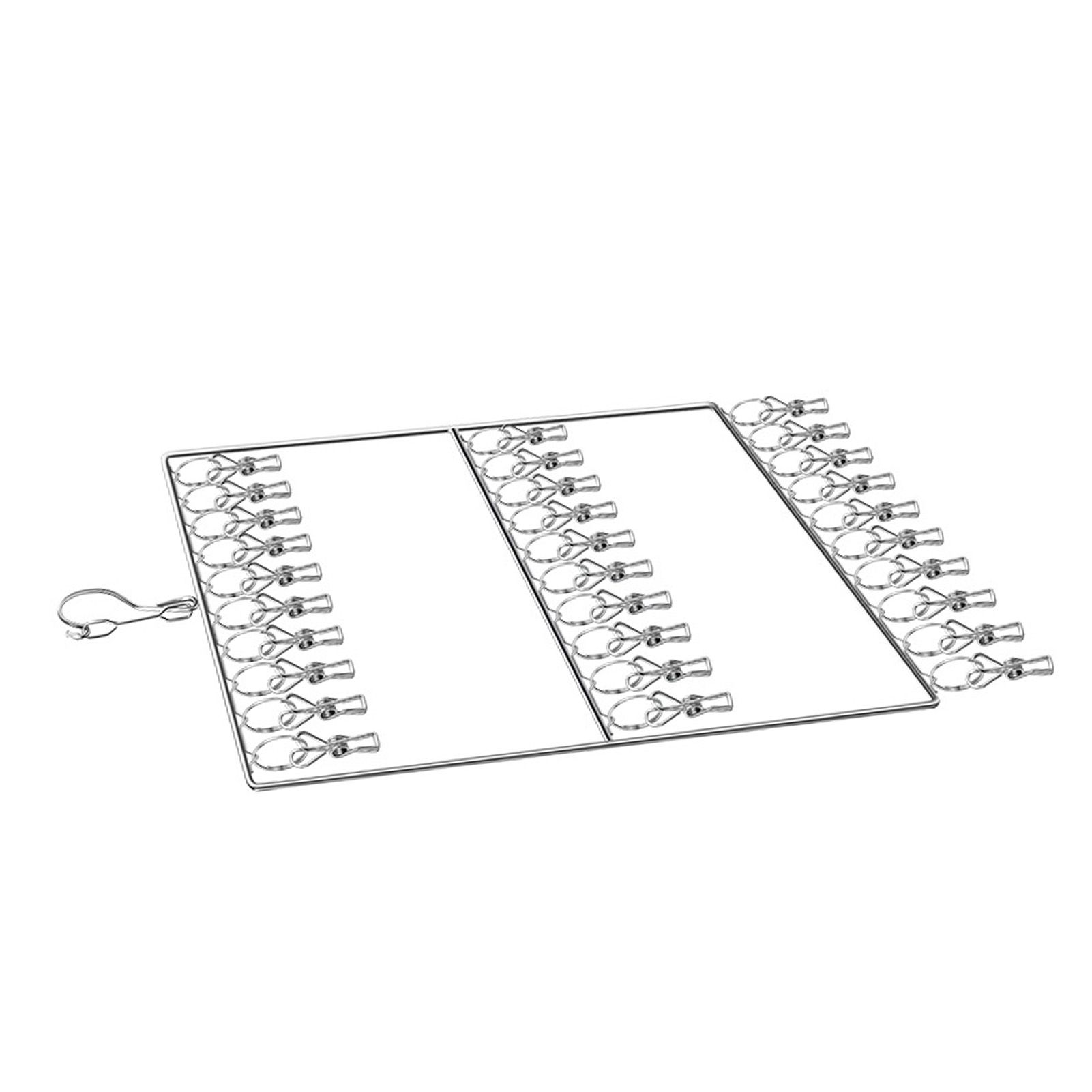 Stainless Steel Sock Drying Rack for Towels Cloth Diapers Bras Baby Clothes Underwear Hat Gloves 3 Layer 30 Clip - Image 3