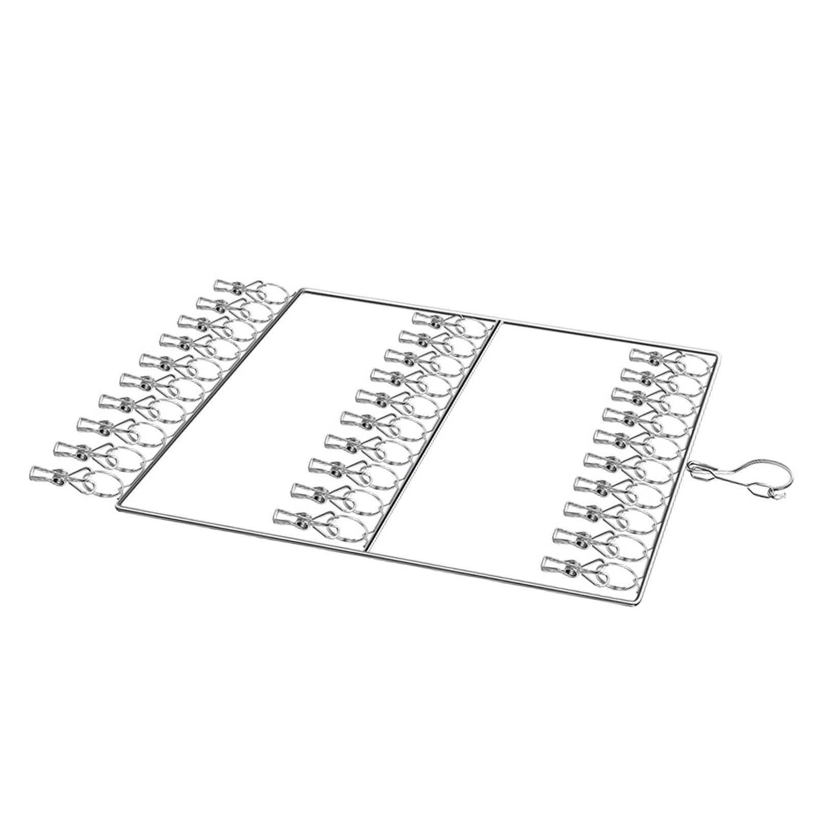 Stainless Steel Sock Drying Rack for Towels Cloth Diapers Bras Baby Clothes Underwear Hat Gloves 3 Layer 30 Clip - Image 4
