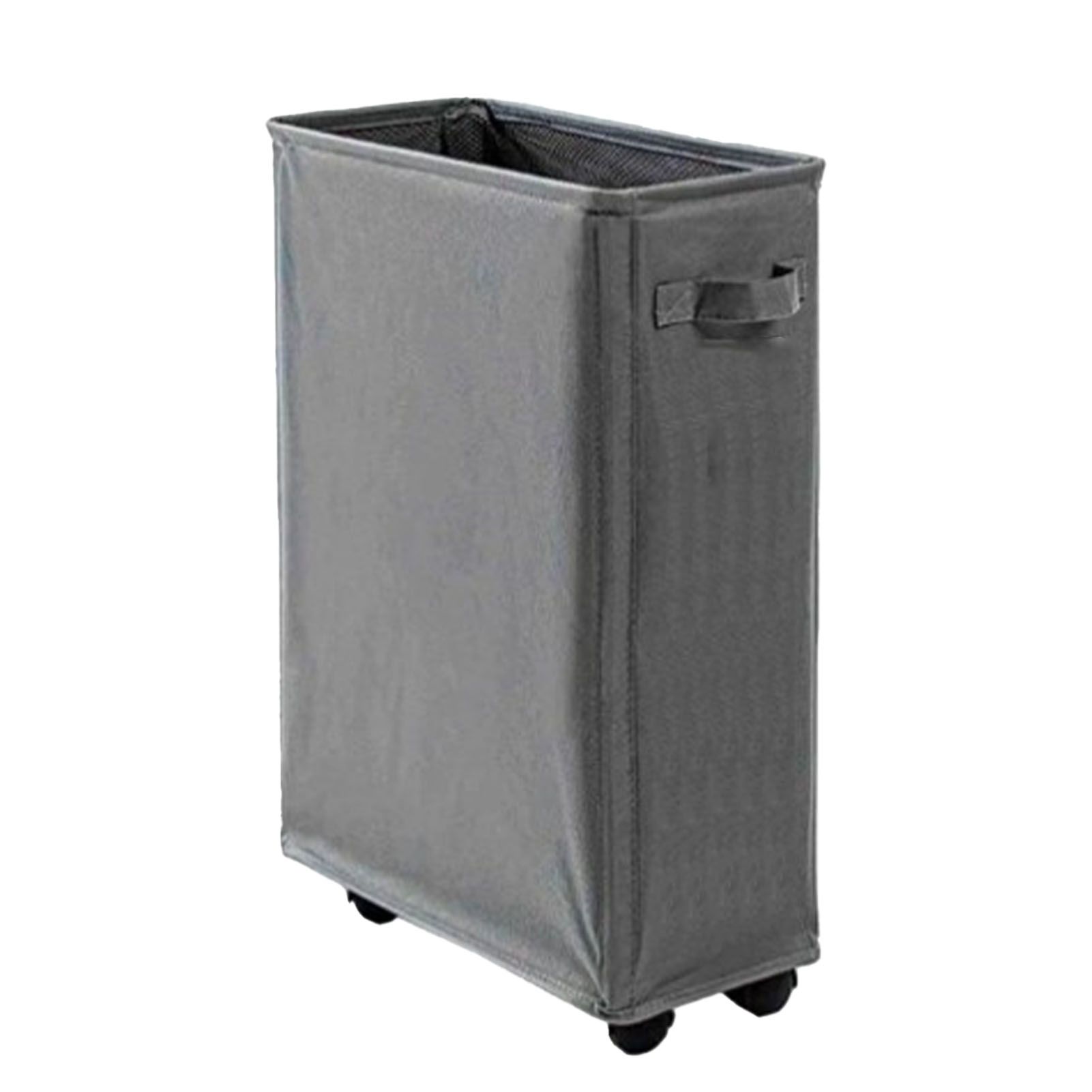 4 Roll Wheels Laundry Basket with Handles Oxford Cloth Storage Bin for Household Sundries Dark Gray - Image 1