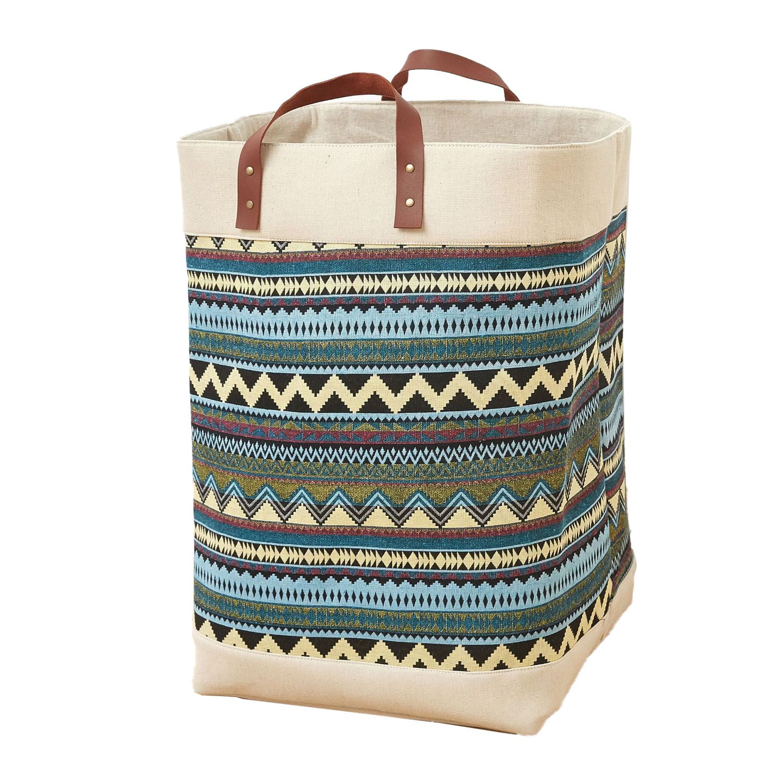 Laundry Basket Grocery Bag Jute Large Capacity Dirty Clothes Storage Basket Bucket for Home Colorful - Image 1