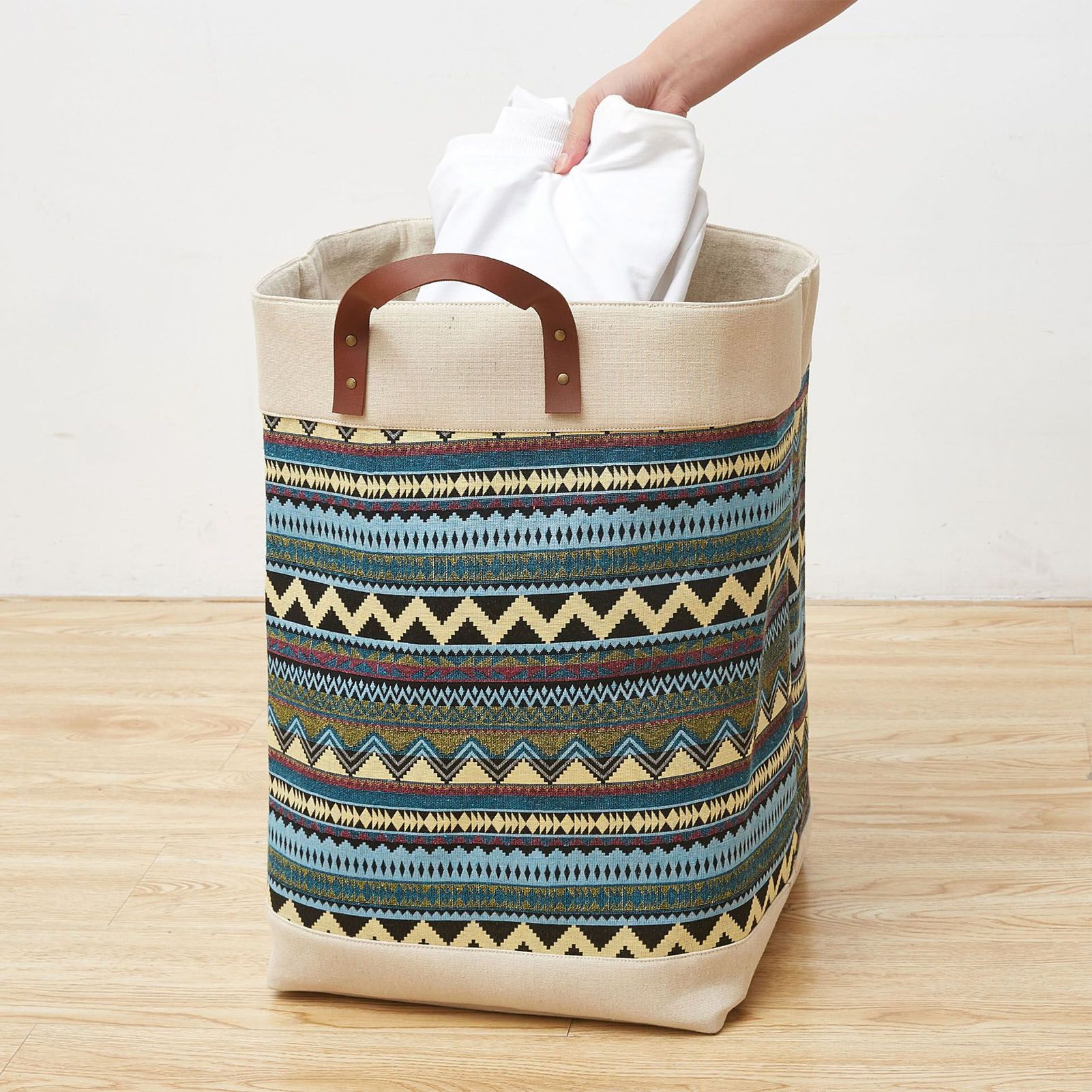 Laundry Basket Grocery Bag Jute Large Capacity Dirty Clothes Storage Basket Bucket for Home Colorful - Image 5