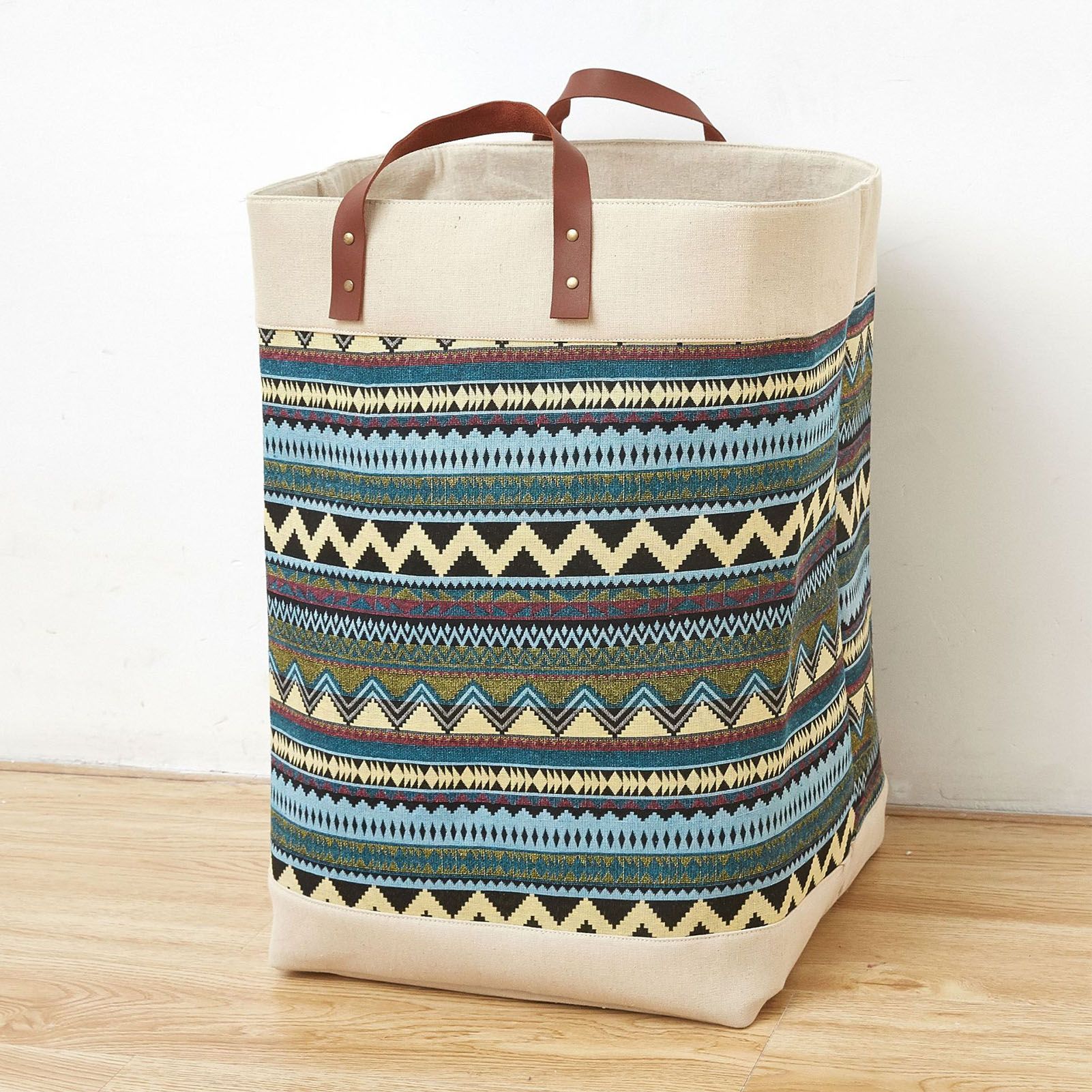 Laundry Basket Grocery Bag Jute Large Capacity Dirty Clothes Storage Basket Bucket for Home Colorful - Image 6