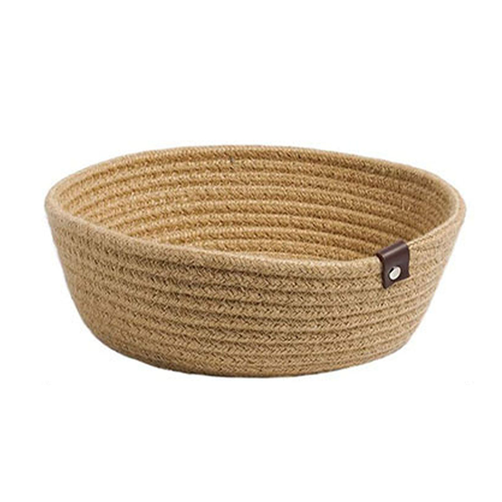 3 Piece Cotton Rope Woven Storage Basket Set Round Cotton Linen Storage Basket for Desktop Organizing Hemp Rope - Image 2