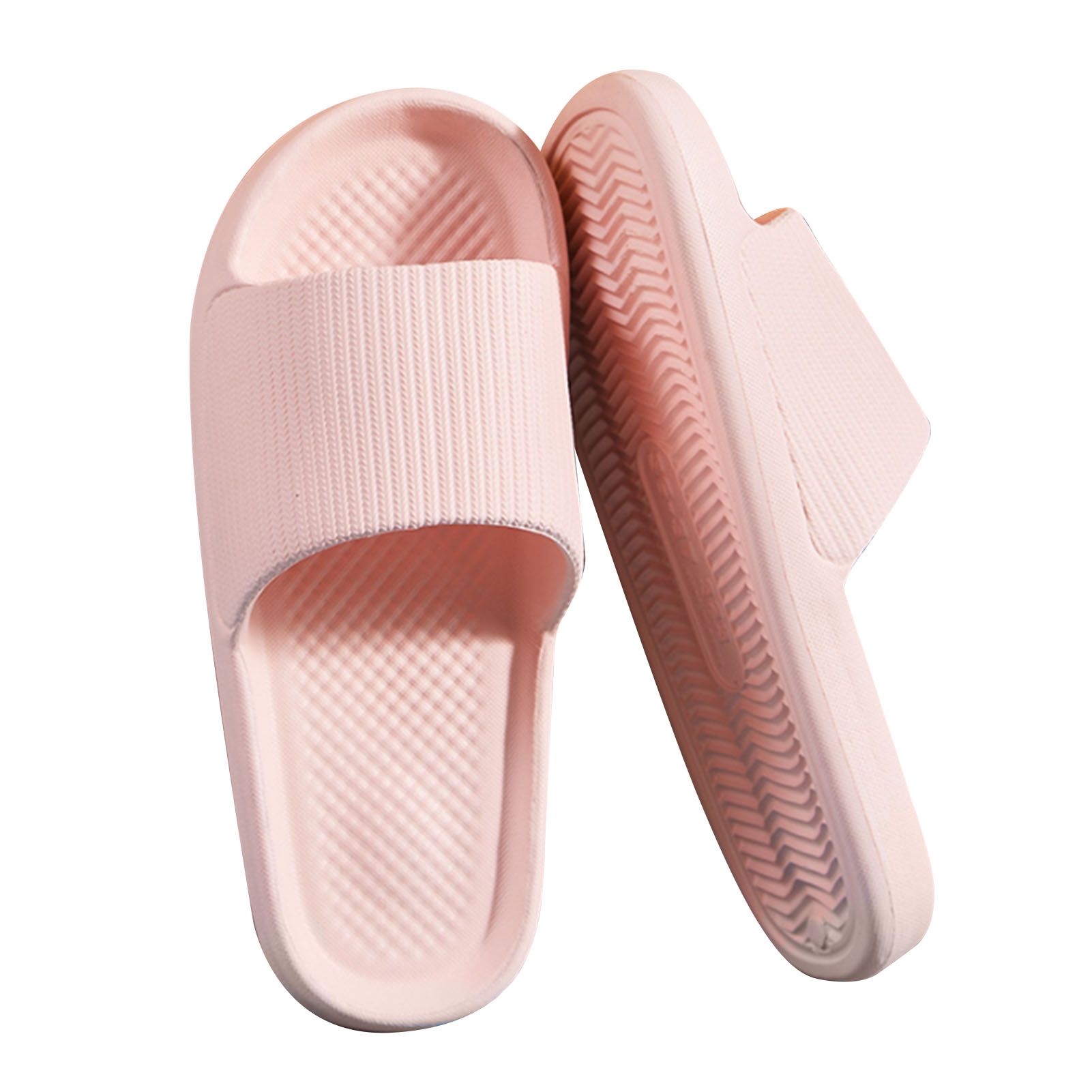 Bathroom Slippers Anti Slip Soft Thick Sole Integrated Light Weight Home Slippers Pink 40 41 (25cm/9.8in) - Image 3