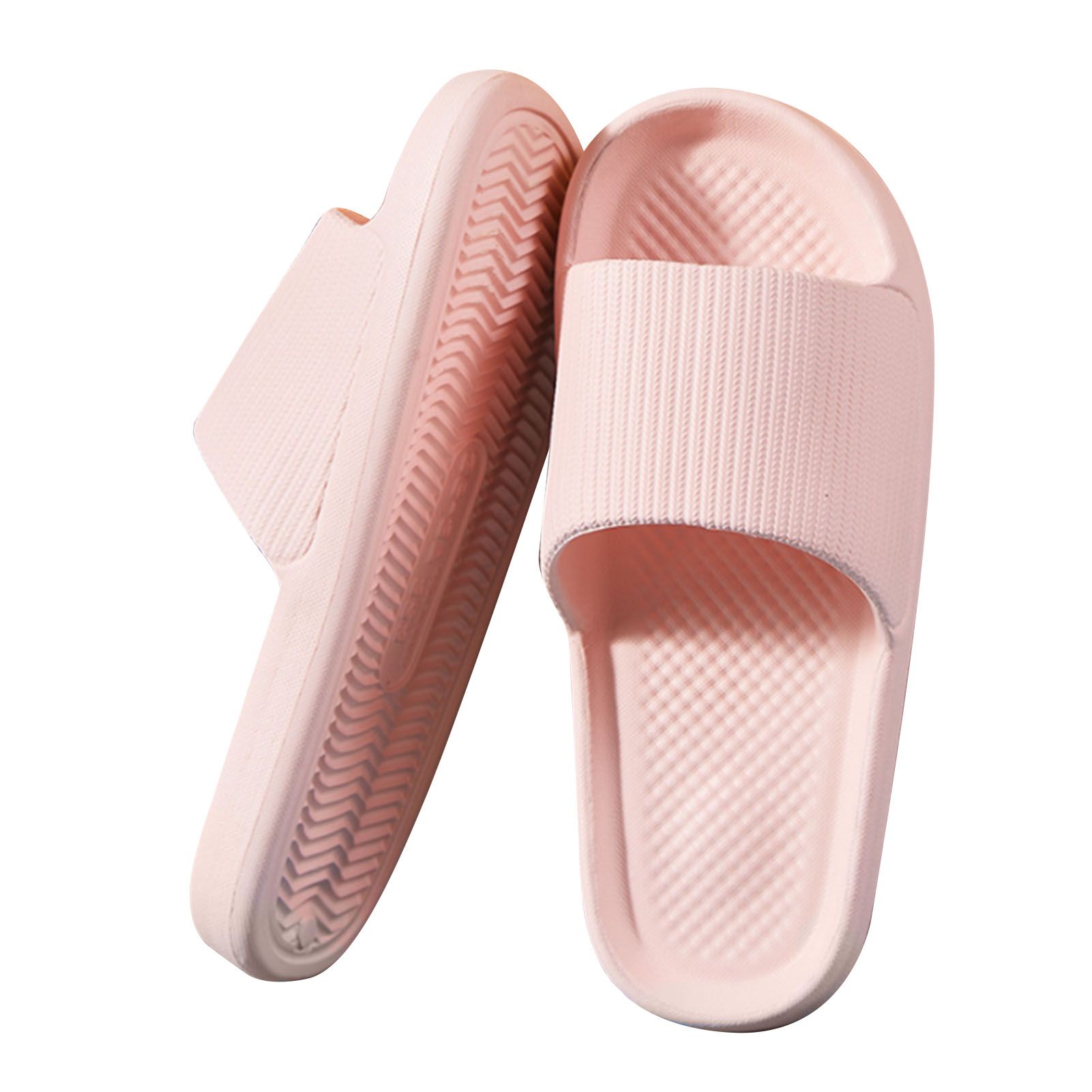 Bathroom Slippers Anti Slip Soft Thick Sole Integrated Light Weight Home Slippers Pink 40 41 (25cm/9.8in) - Image 4