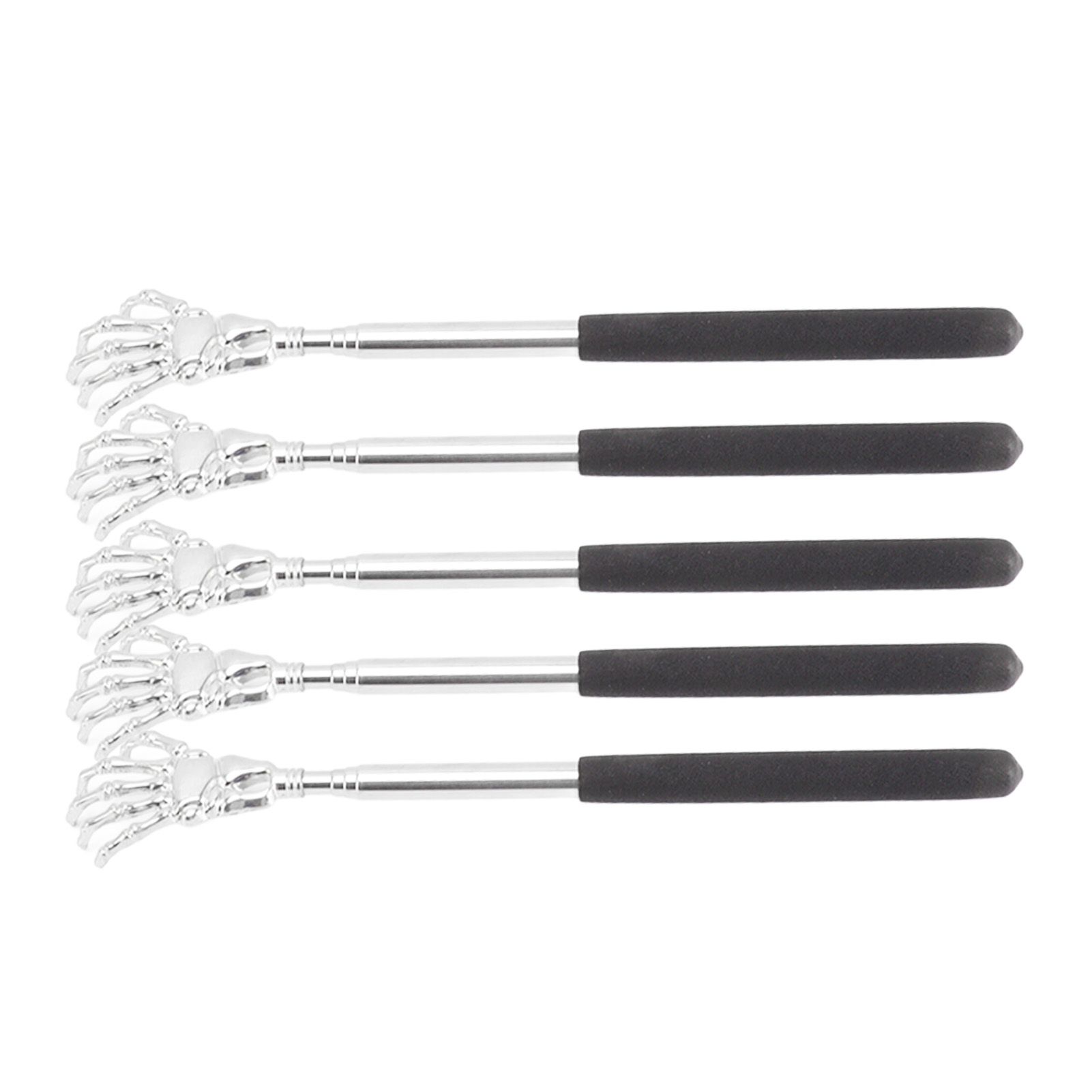 5Pcs Extendable Back Massager Stainless Steel Telescopic Portable Retractable Rear Back Scratcher - Image 2