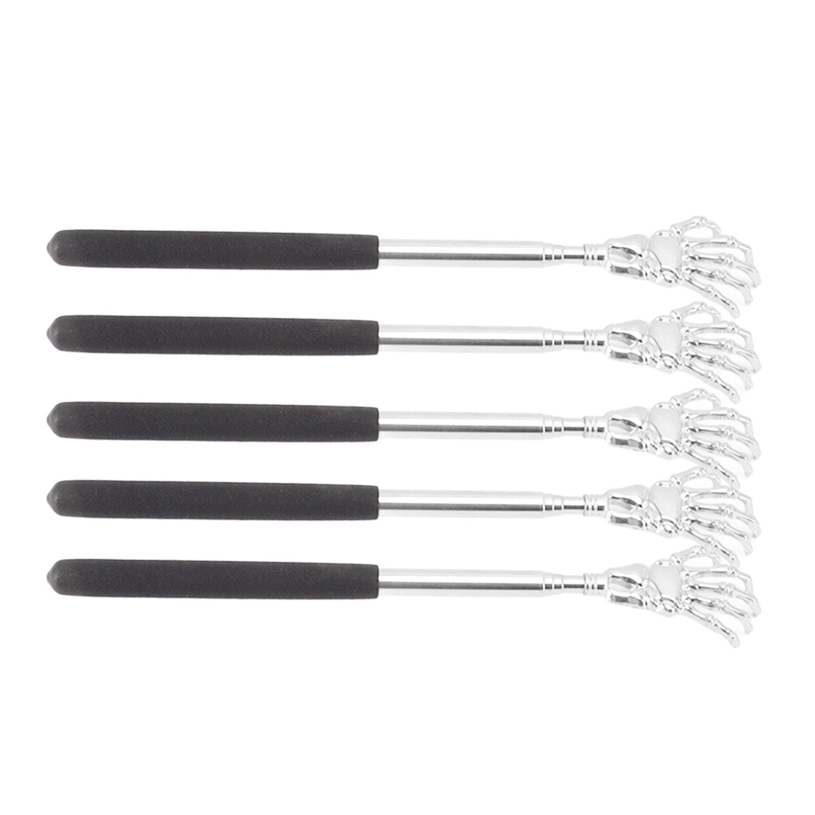 5Pcs Extendable Back Massager Stainless Steel Telescopic Portable Retractable Rear Back Scratcher - Image 3