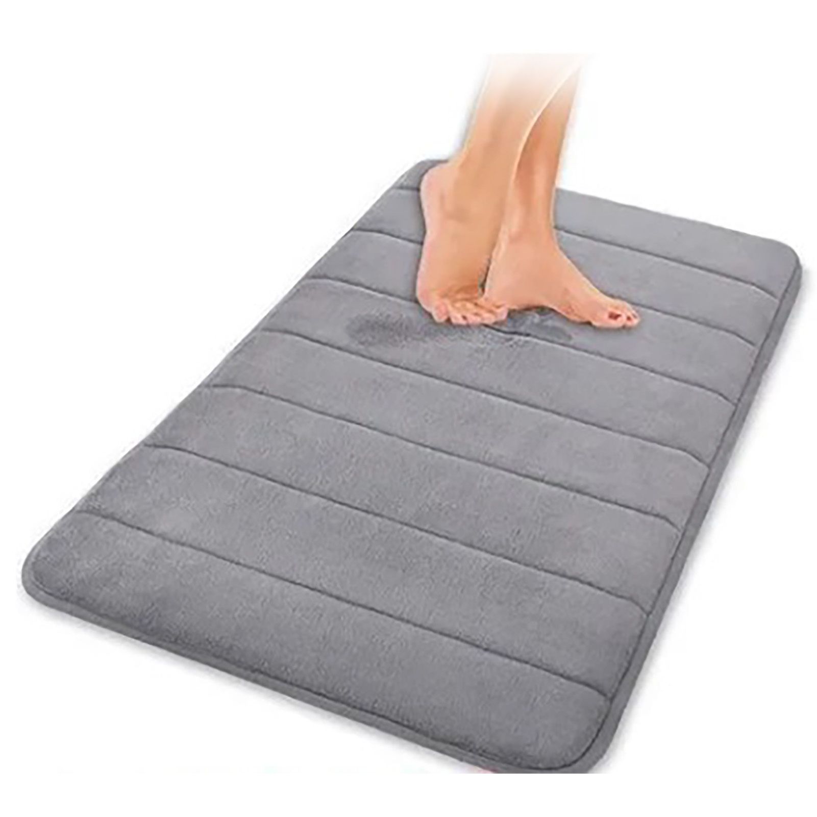 Bathroom Mat Water Absorbent Skid Resistance Thickened Soft Floor Rug Mat for Bathroom Kitchen Bedroom Light Gray 40x60CM - Image 1