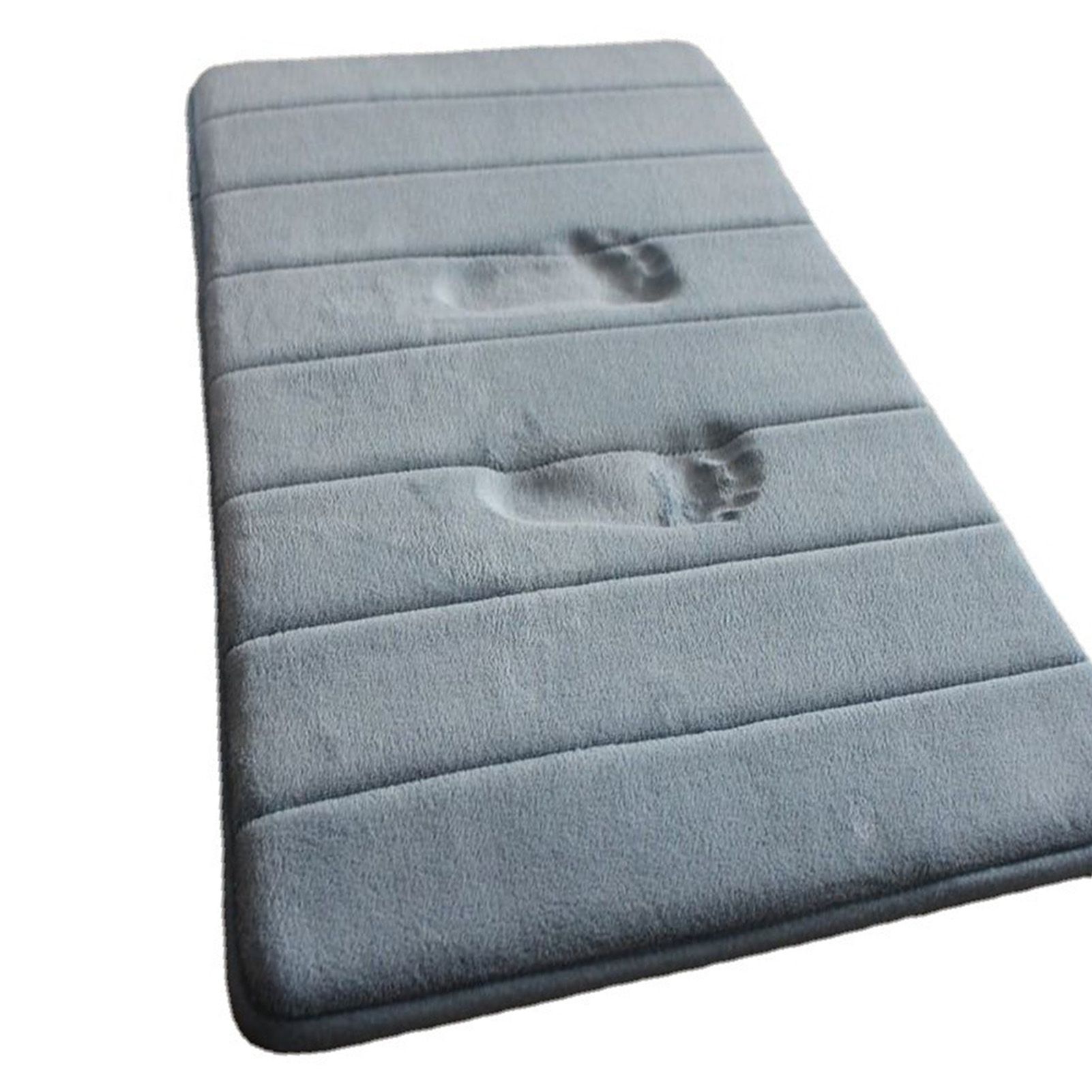 Bathroom Mat Water Absorbent Skid Resistance Thickened Soft Floor Rug Mat for Bathroom Kitchen Bedroom Light Gray 40x60CM - Image 4