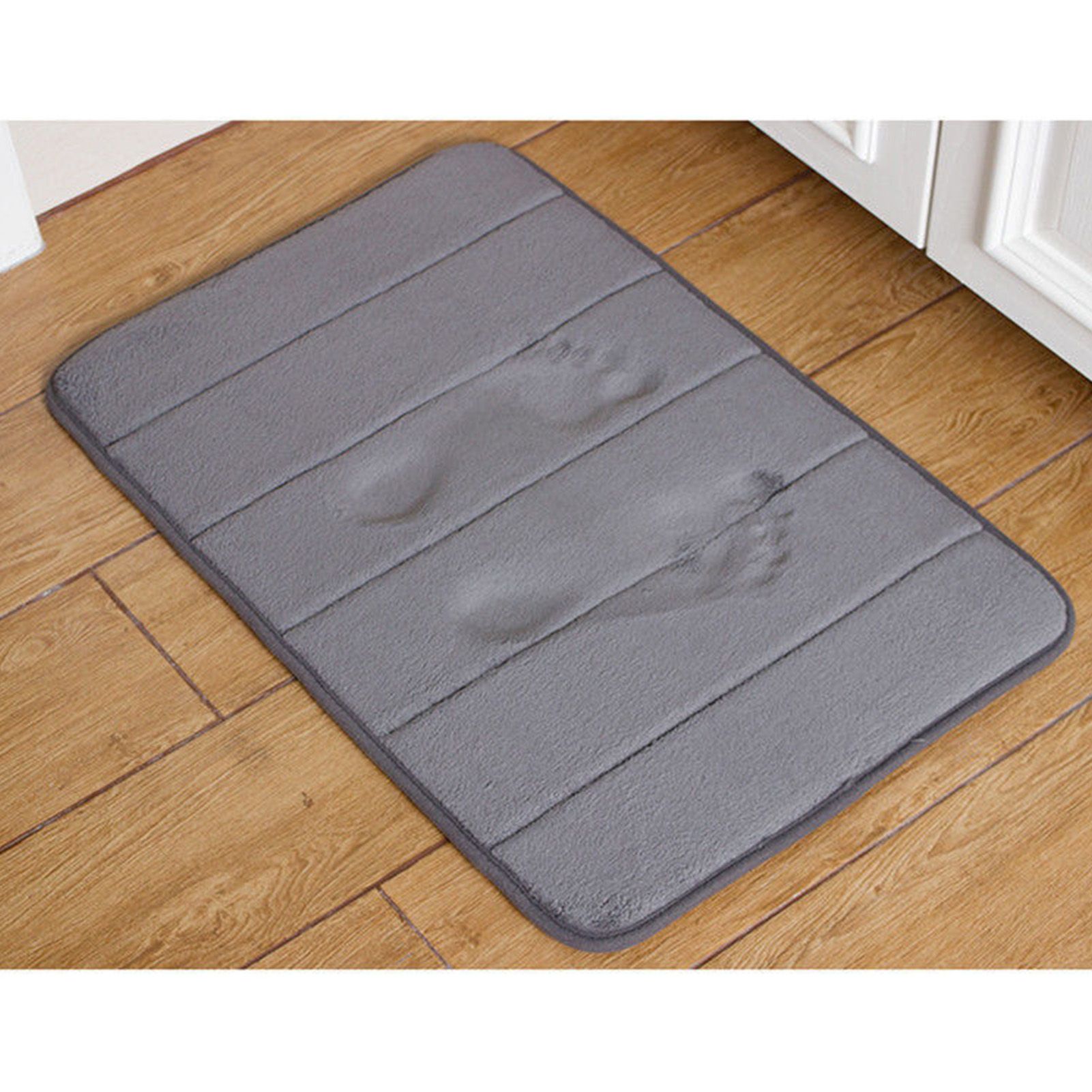 Bathroom Mat Water Absorbent Skid Resistance Thickened Soft Floor Rug Mat for Bathroom Kitchen Bedroom Light Gray 40x60CM - Image 6