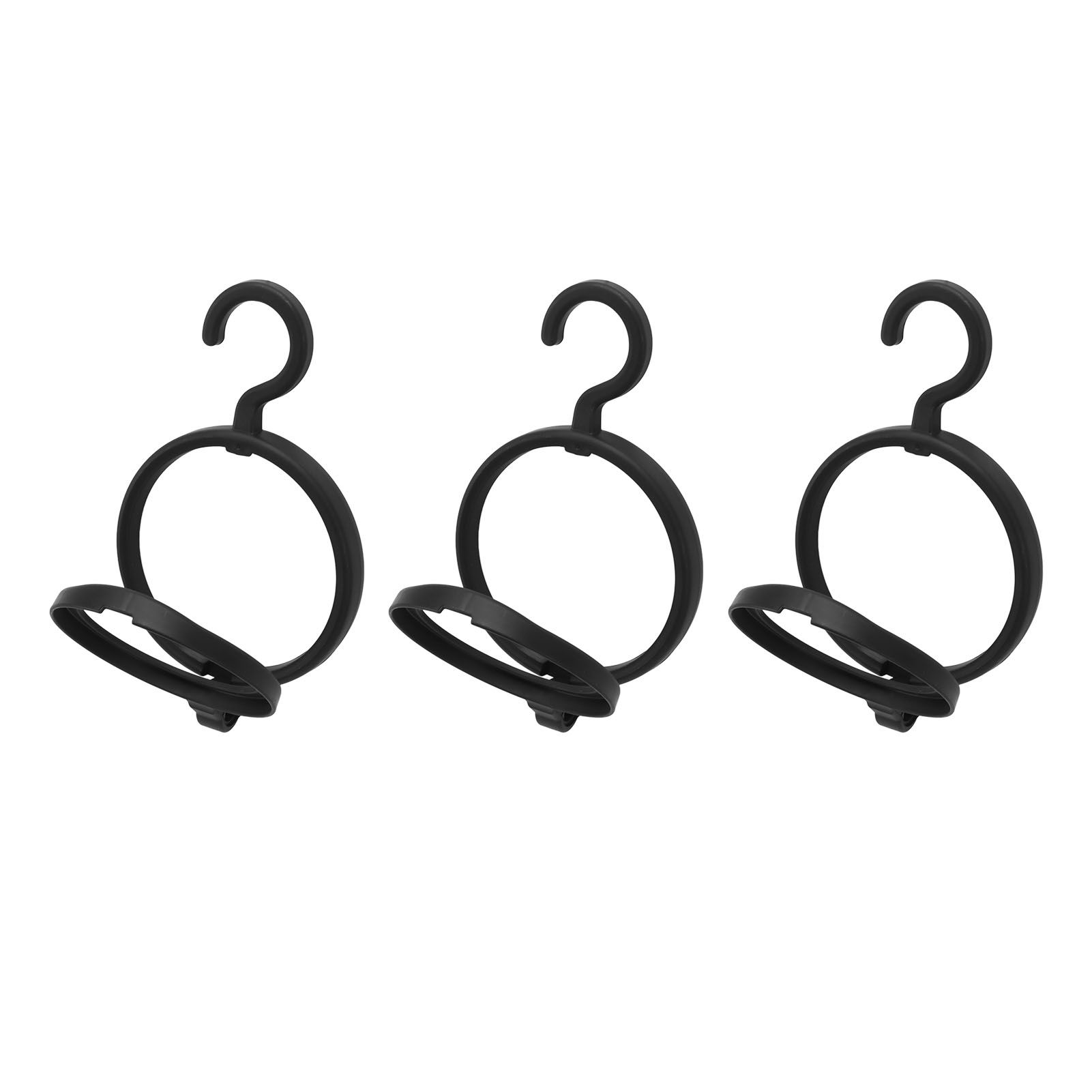 3Pcs Hanging Wig Stand Space Saving Portable Plastic Wig Display Hanger for Home Travel Black - Image 1