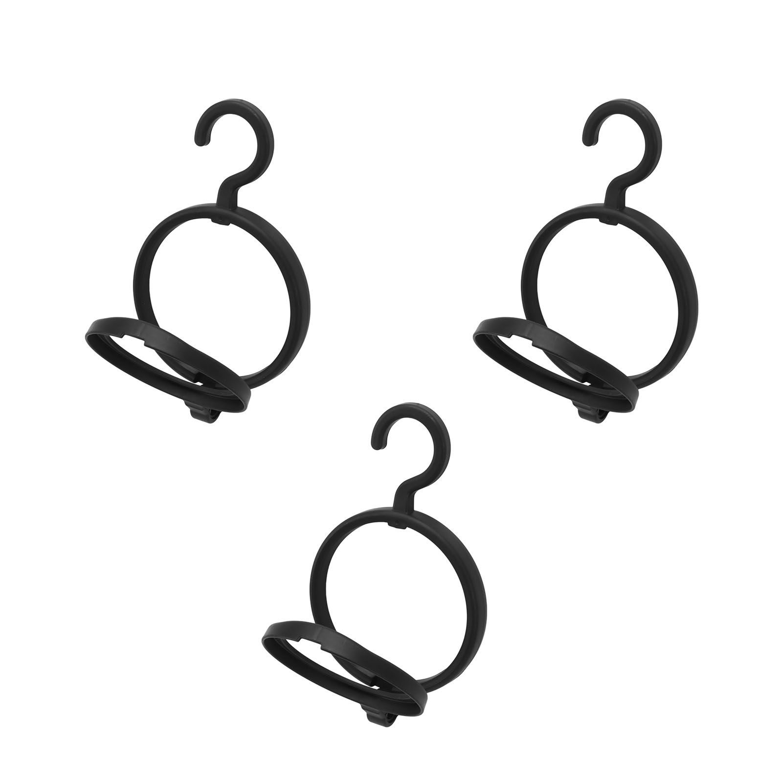 3Pcs Hanging Wig Stand Space Saving Portable Plastic Wig Display Hanger for Home Travel Black - Image 2