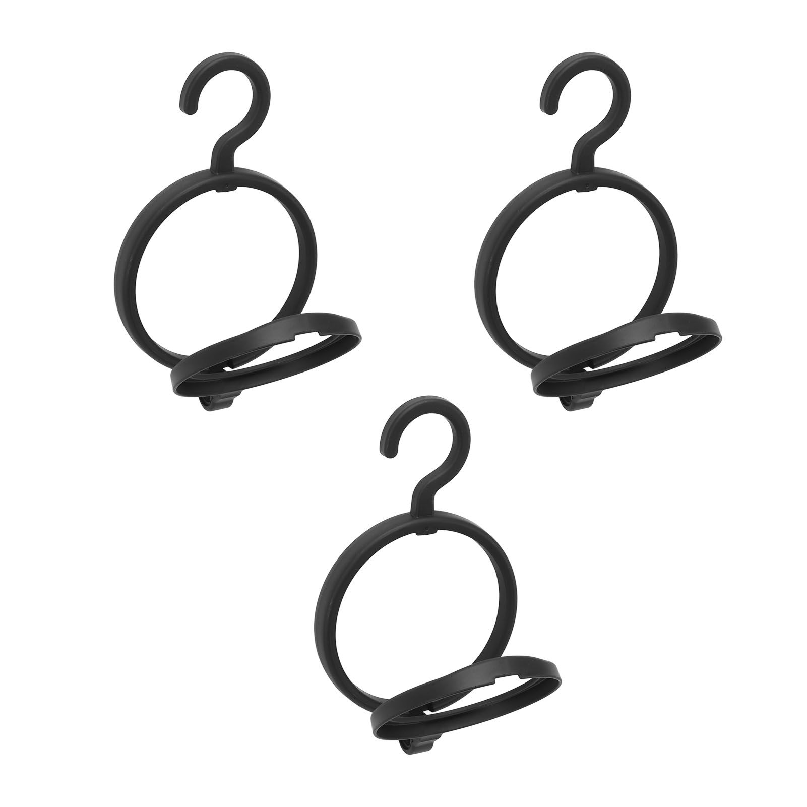 3Pcs Hanging Wig Stand Space Saving Portable Plastic Wig Display Hanger for Home Travel Black - Image 5