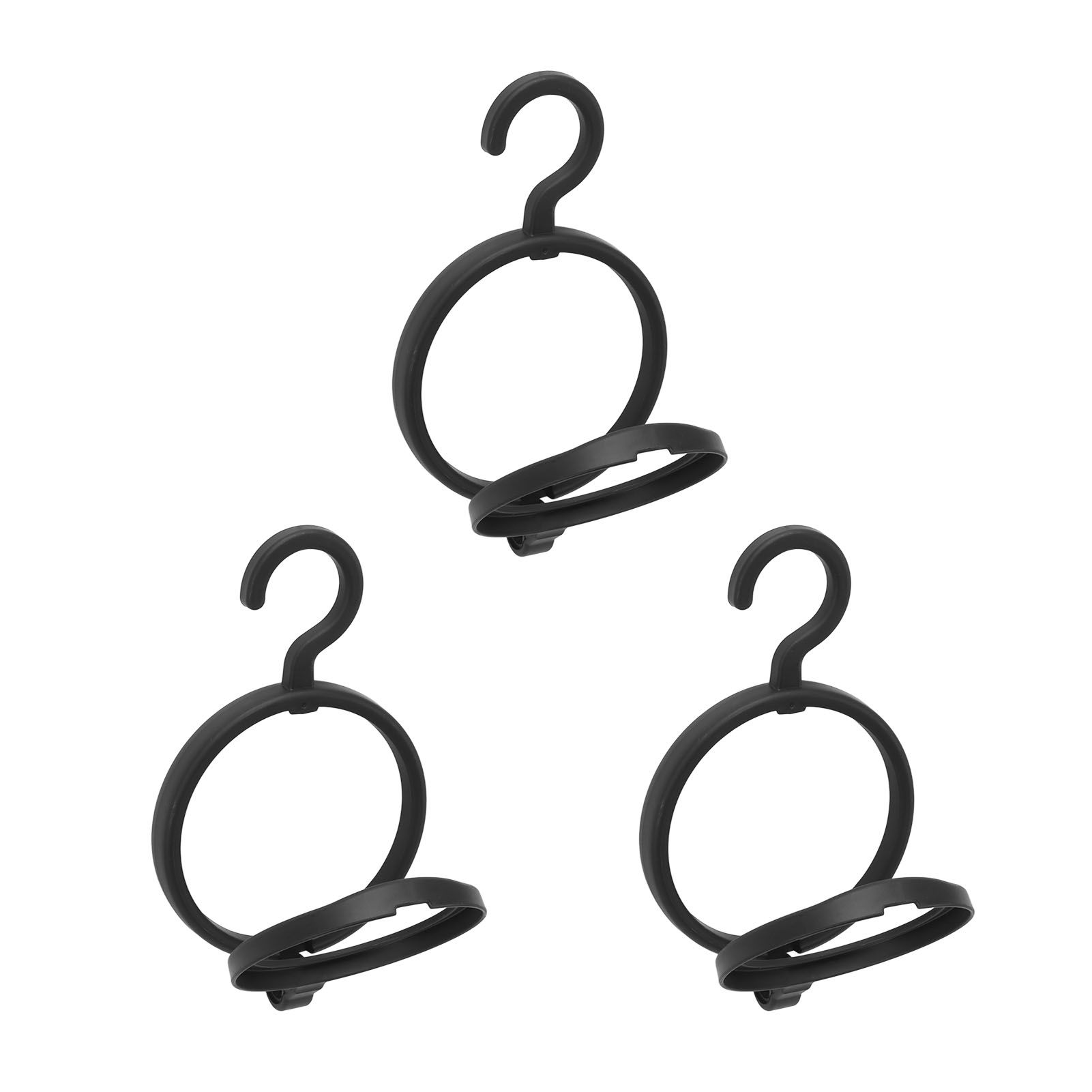 3Pcs Hanging Wig Stand Space Saving Portable Plastic Wig Display Hanger for Home Travel Black - Image 6