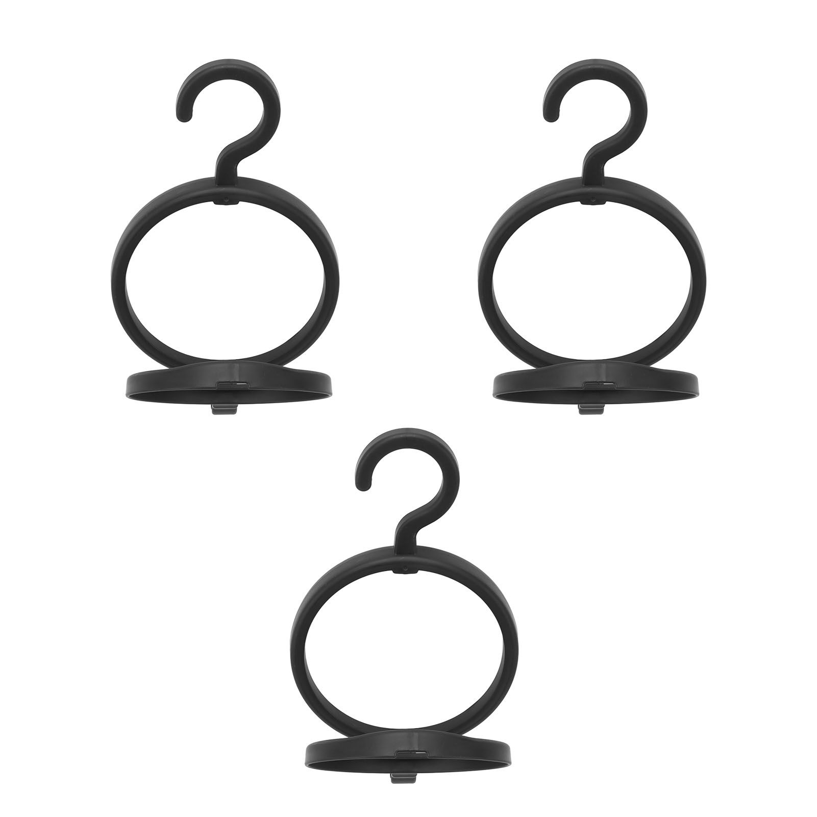 3Pcs Hanging Wig Stand Space Saving Portable Plastic Wig Display Hanger for Home Travel Black - Image 7
