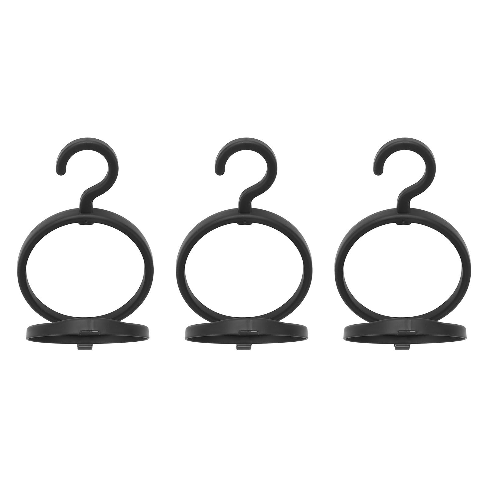 3Pcs Hanging Wig Stand Space Saving Portable Plastic Wig Display Hanger for Home Travel Black - Image 8