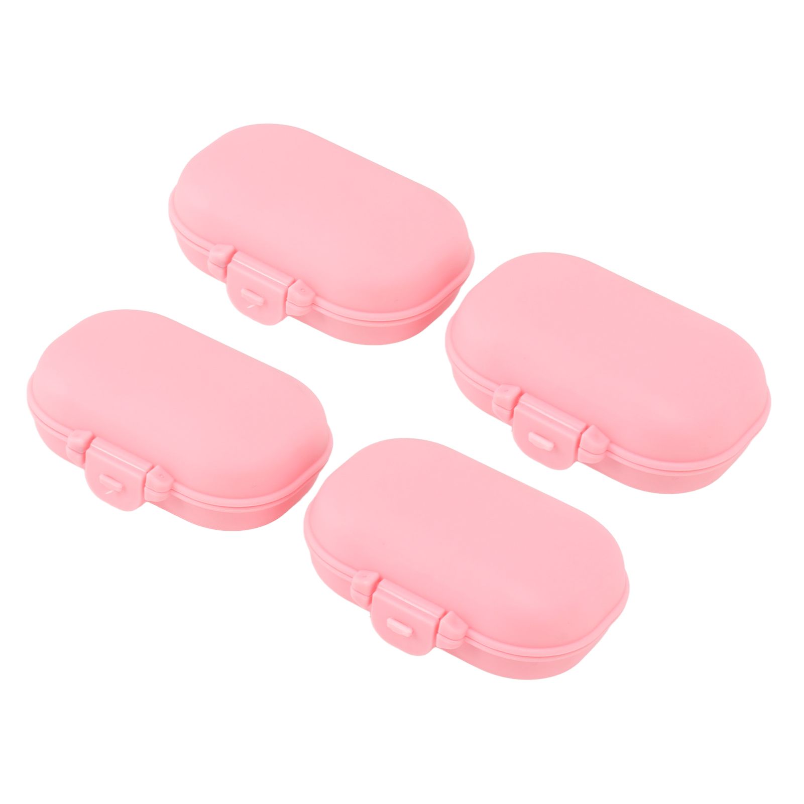 7PCS Medicine Case Portable Detachable Safe Mini 4 Compartments Medicine Organizer for Outdoor Travel Pink - Image 4
