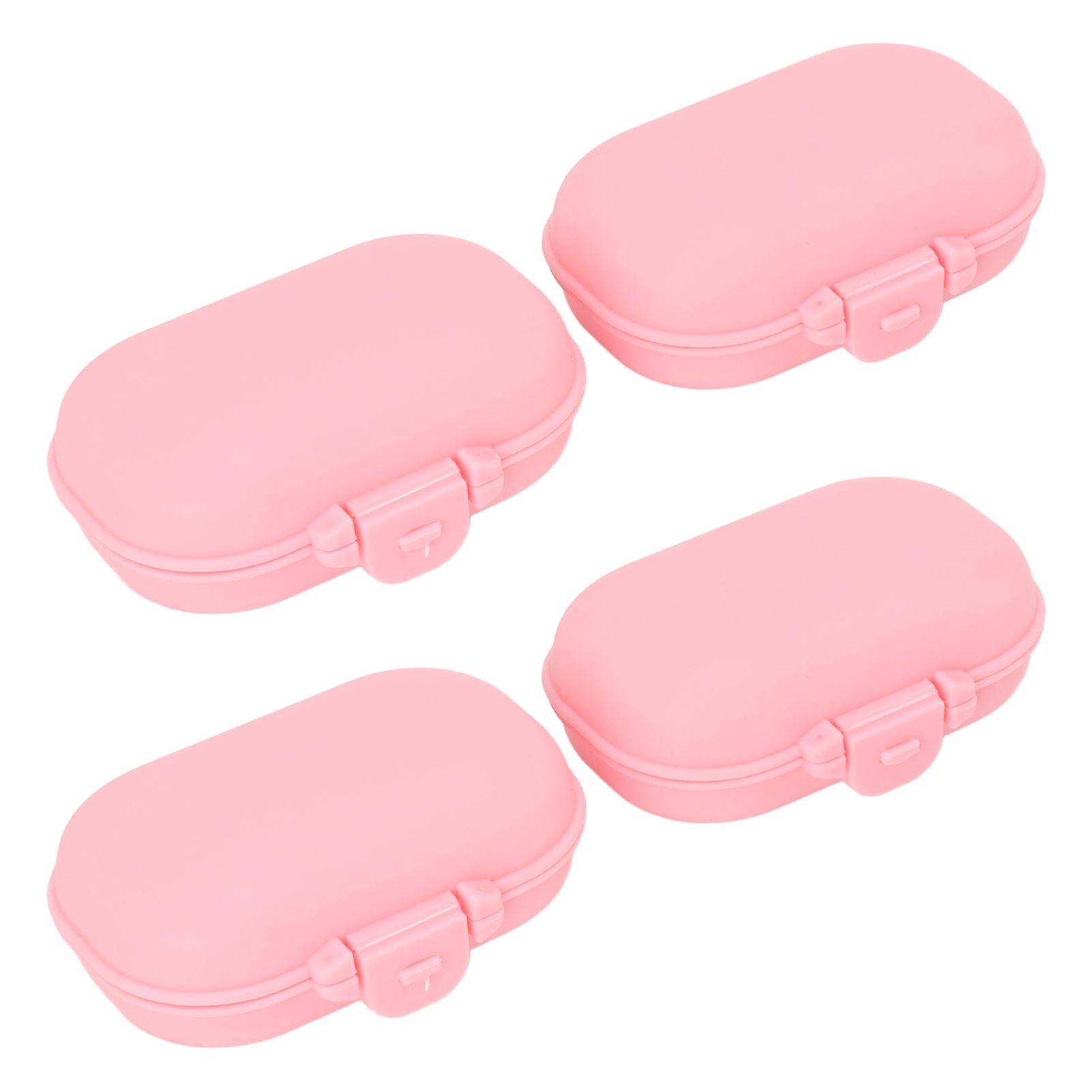 7PCS Medicine Case Portable Detachable Safe Mini 4 Compartments Medicine Organizer for Outdoor Travel Pink - Image 6