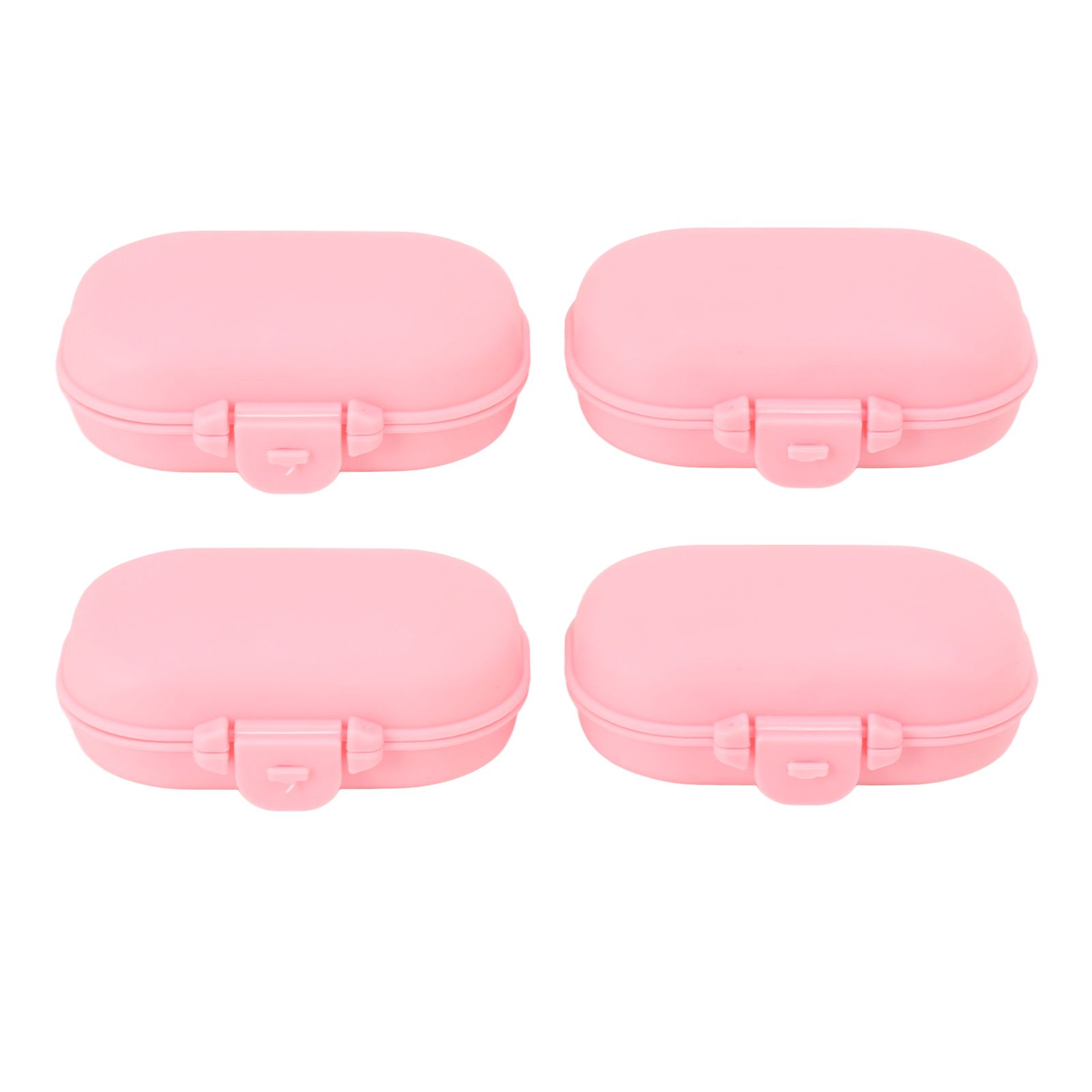7PCS Medicine Case Portable Detachable Safe Mini 4 Compartments Medicine Organizer for Outdoor Travel Pink - Image 8