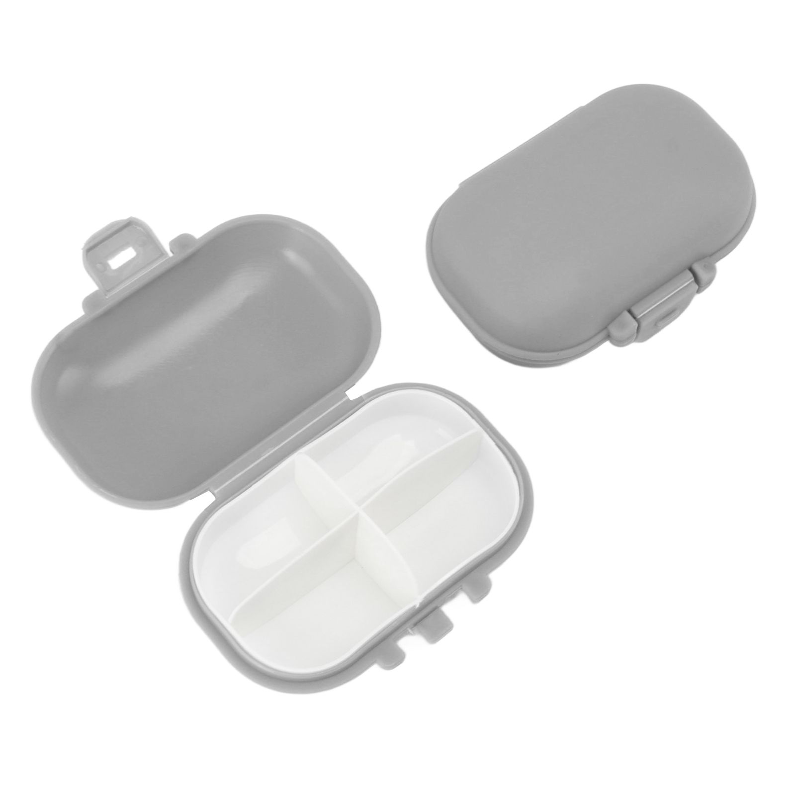 7PCS Medicine Case Portable Detachable Safe Mini 4 Compartments Medicine Organizer for Outdoor Travel Grey - Image 4