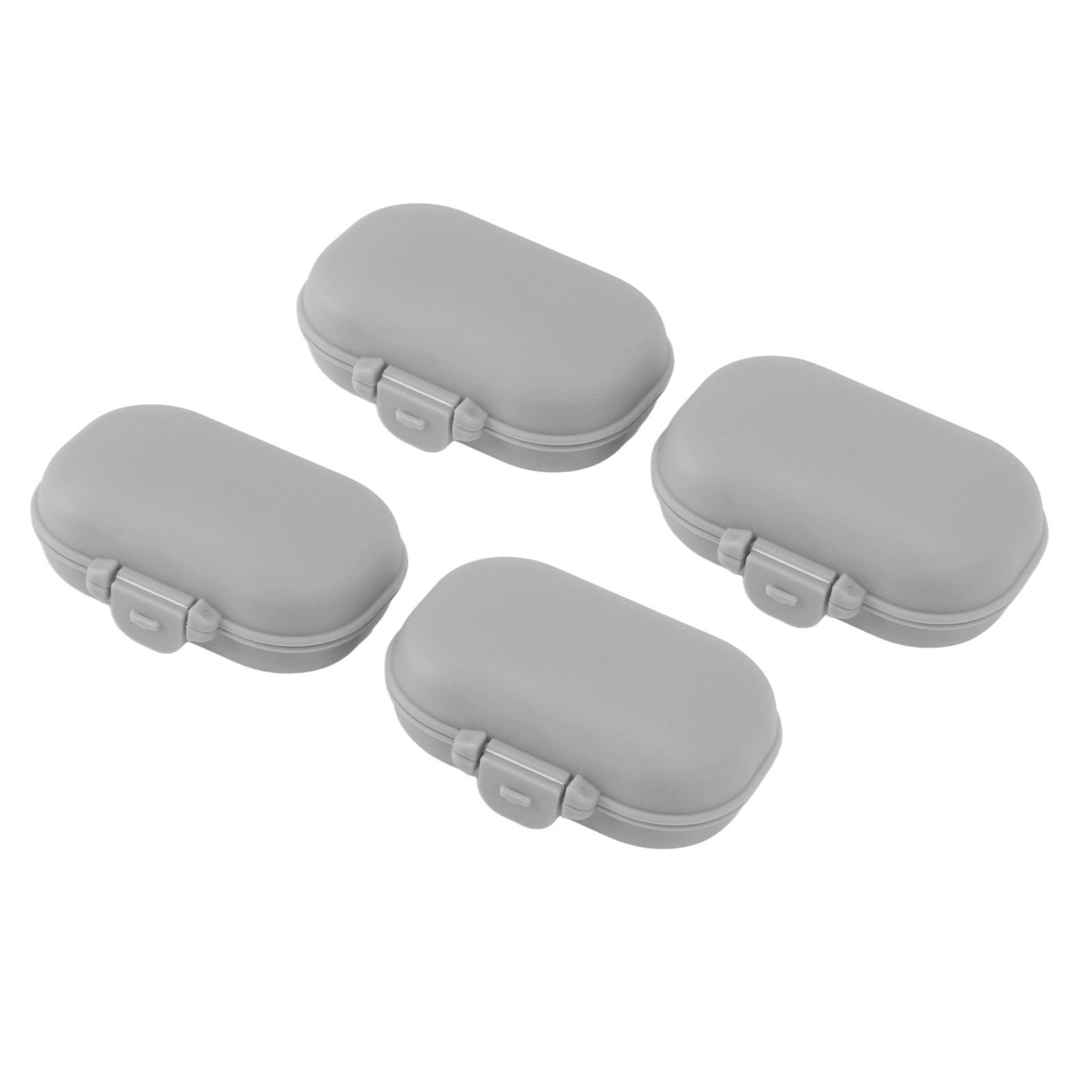 7PCS Medicine Case Portable Detachable Safe Mini 4 Compartments Medicine Organizer for Outdoor Travel Grey - Image 5