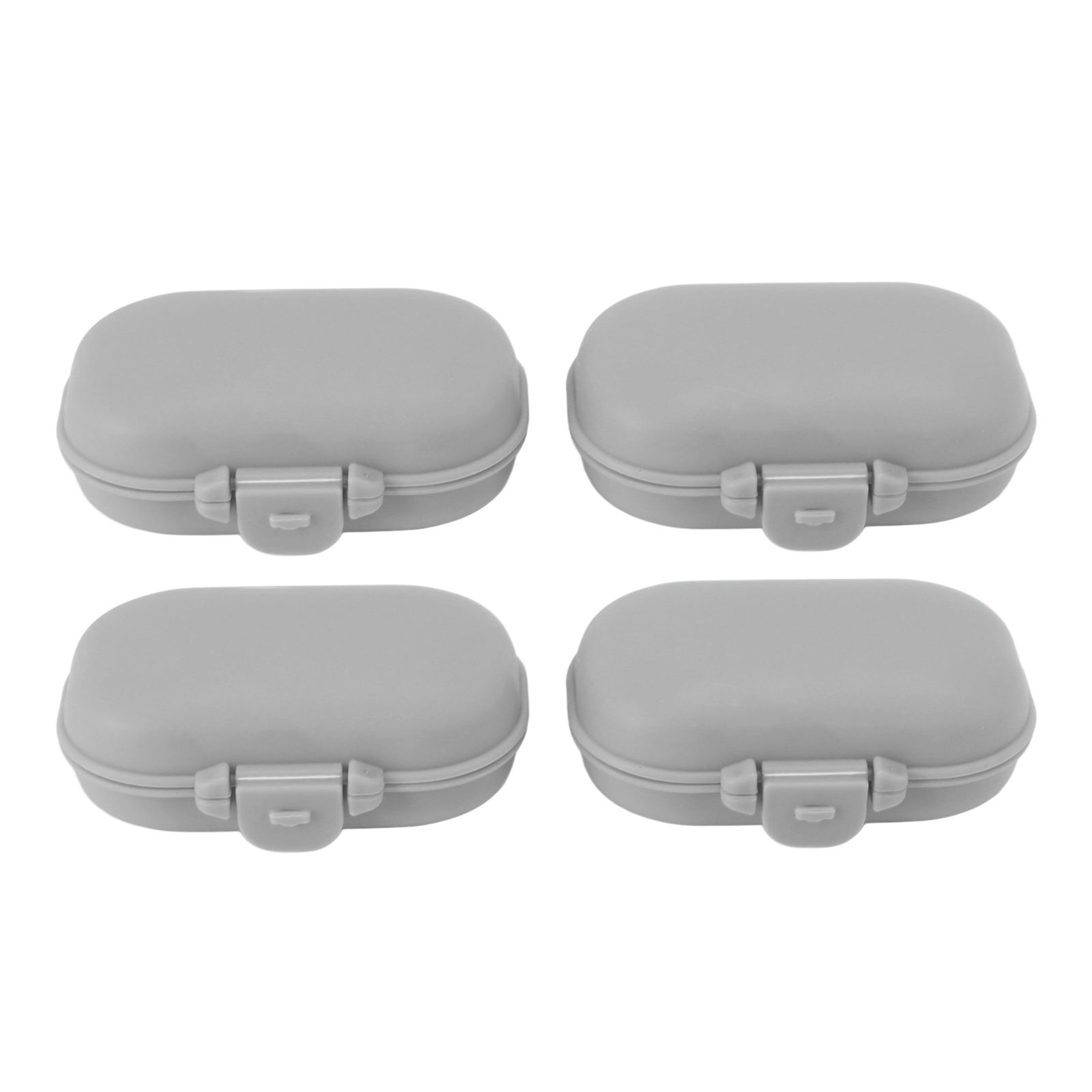 7PCS Medicine Case Portable Detachable Safe Mini 4 Compartments Medicine Organizer for Outdoor Travel Grey - Image 6