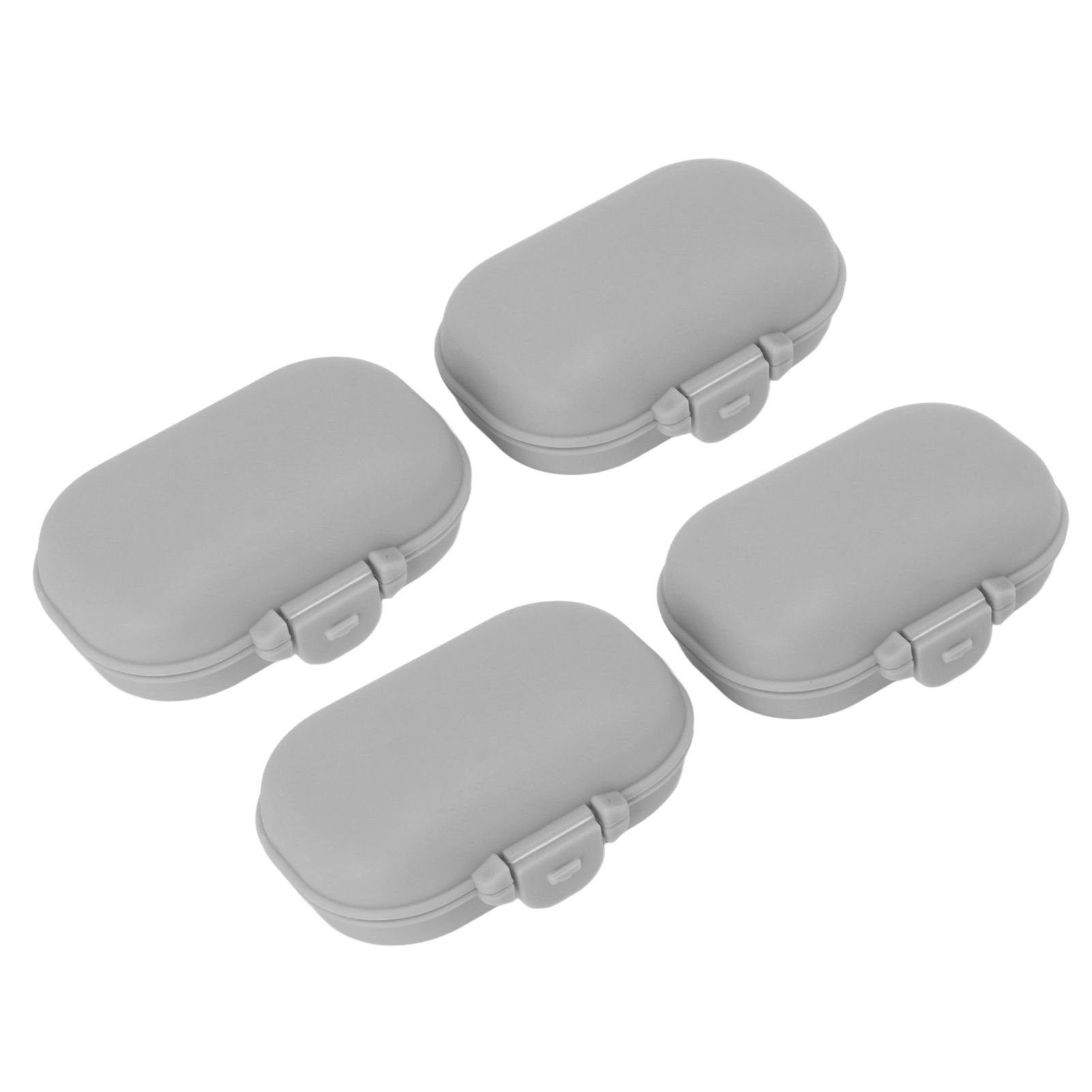 7PCS Medicine Case Portable Detachable Safe Mini 4 Compartments Medicine Organizer for Outdoor Travel Grey - Image 7